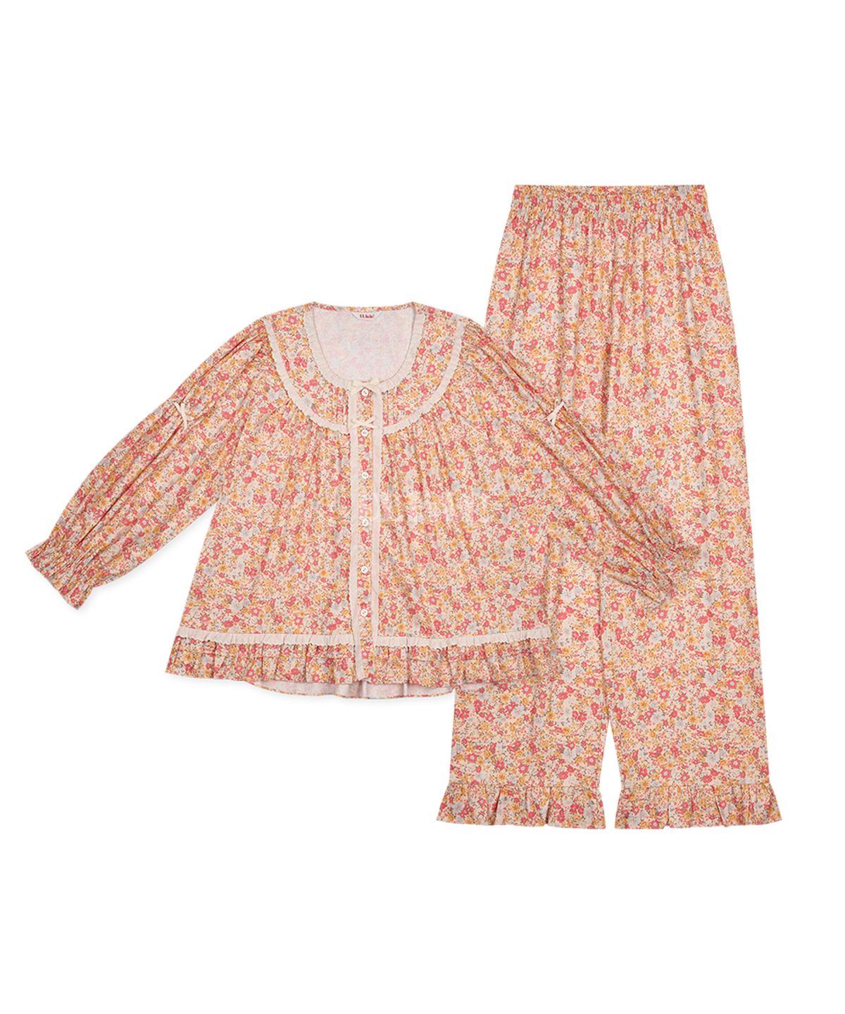 울랄라파자마(ULLALA PAJAMAS) 모렐린 긴팔 투피스 레드오렌지 (30수)