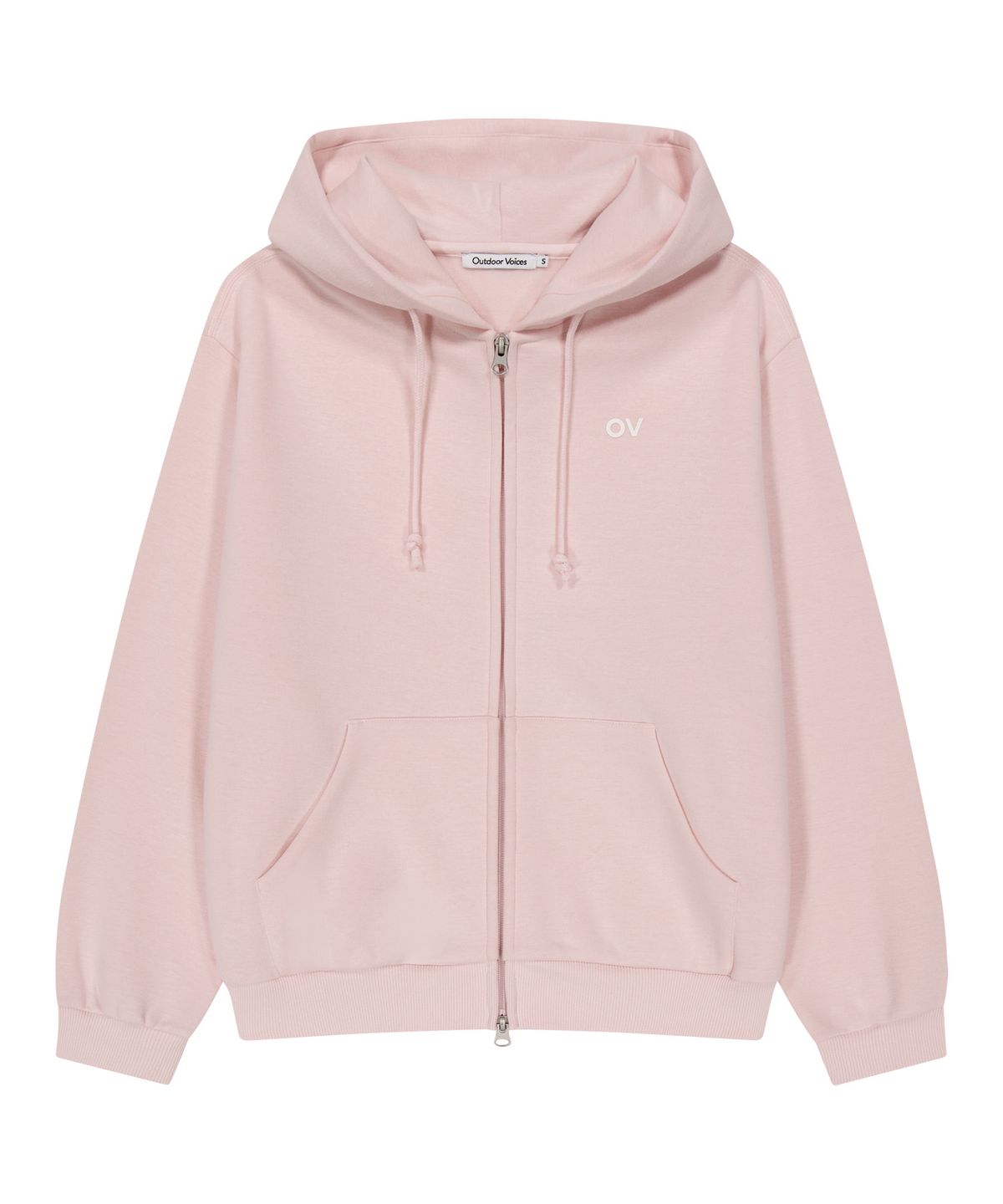 아웃도어 보이스(OUTDOOR VOICES) OV LOGO ZIP UP SWEAT HOODIE (LIGHT PINK)