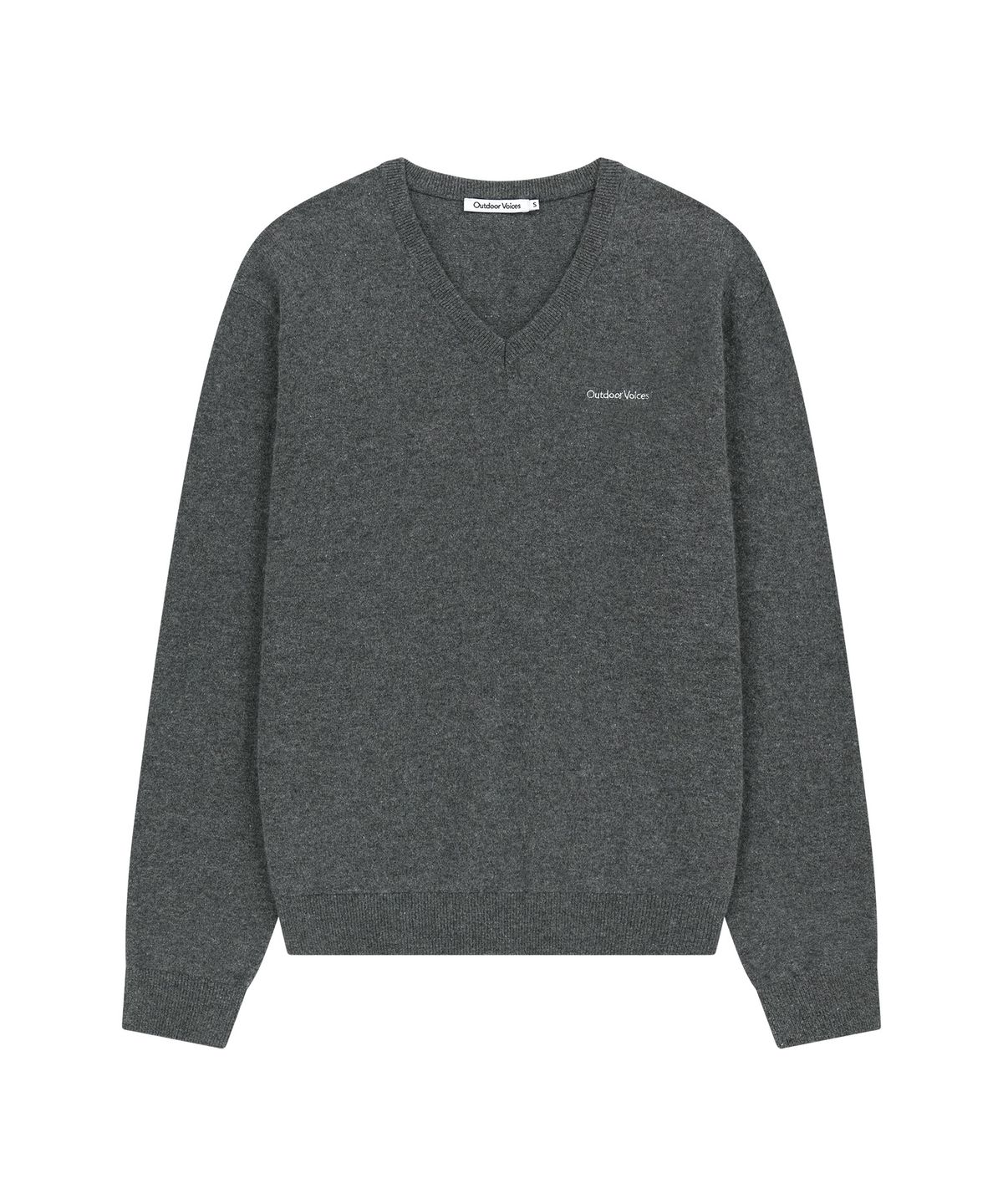아웃도어 보이스(OUTDOOR VOICES) WOOL CASHMERE V NECK SWEATER (GRAY)