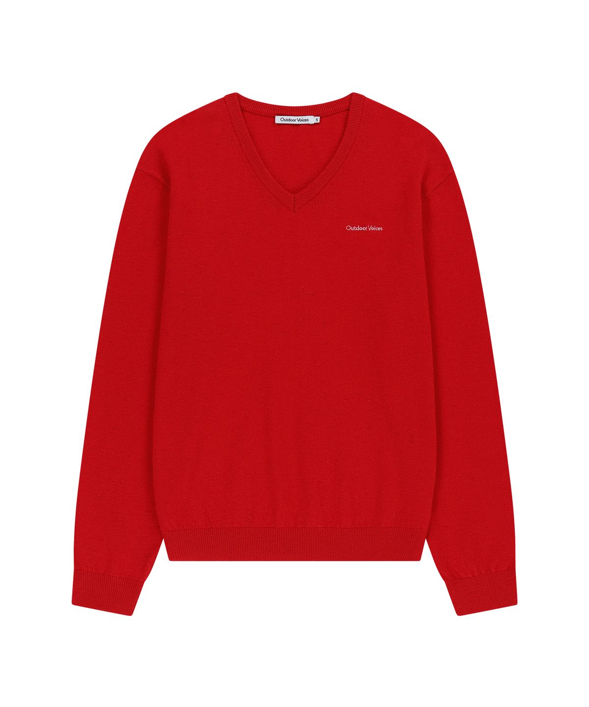 아웃도어 보이스(OUTDOOR VOICES) WOOL CASHMERE V NECK SWEATER (RED)