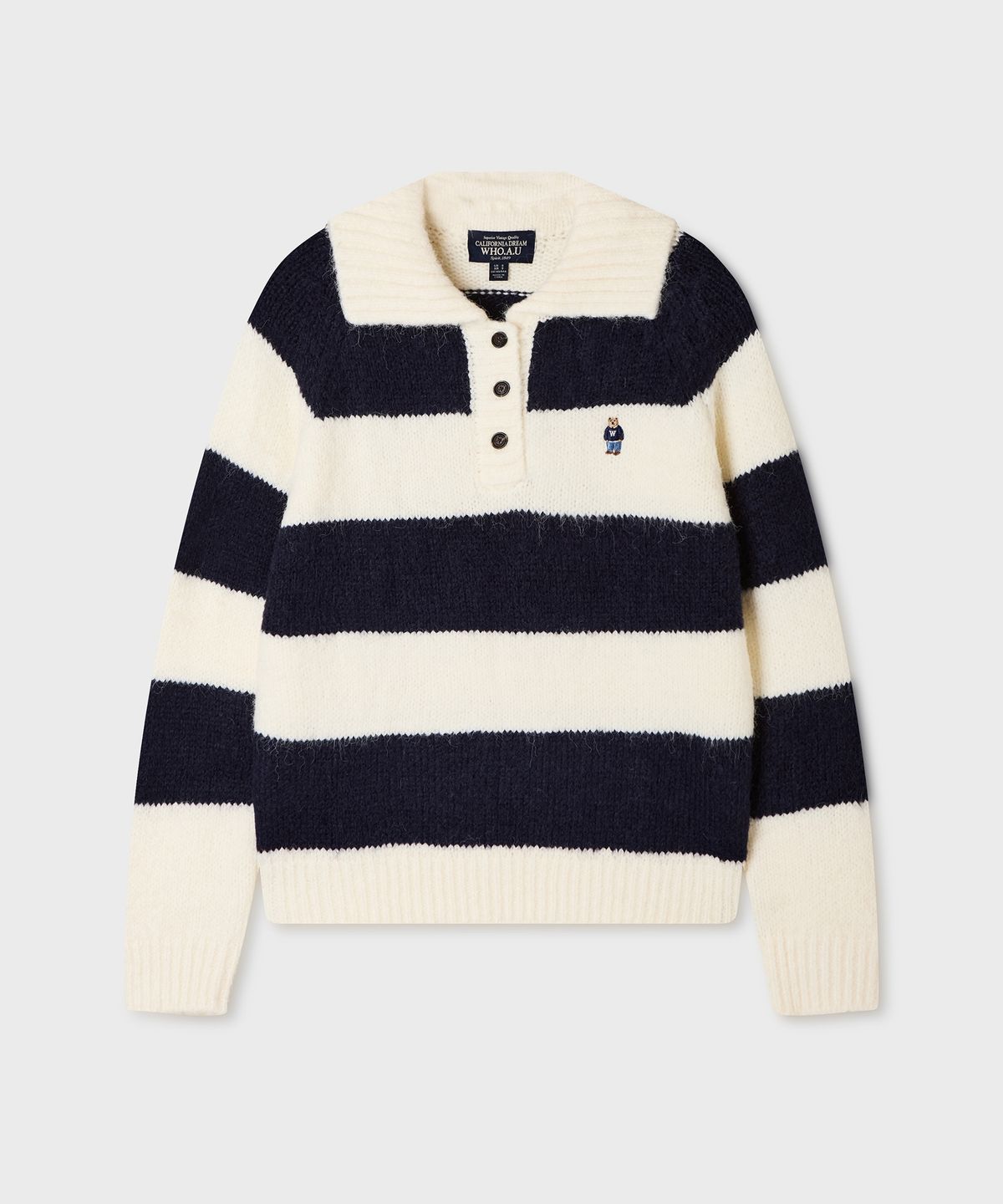 후아유(WHO.A.U) Steve Bokasi Button Collar Pullover / WHKAG4T22F