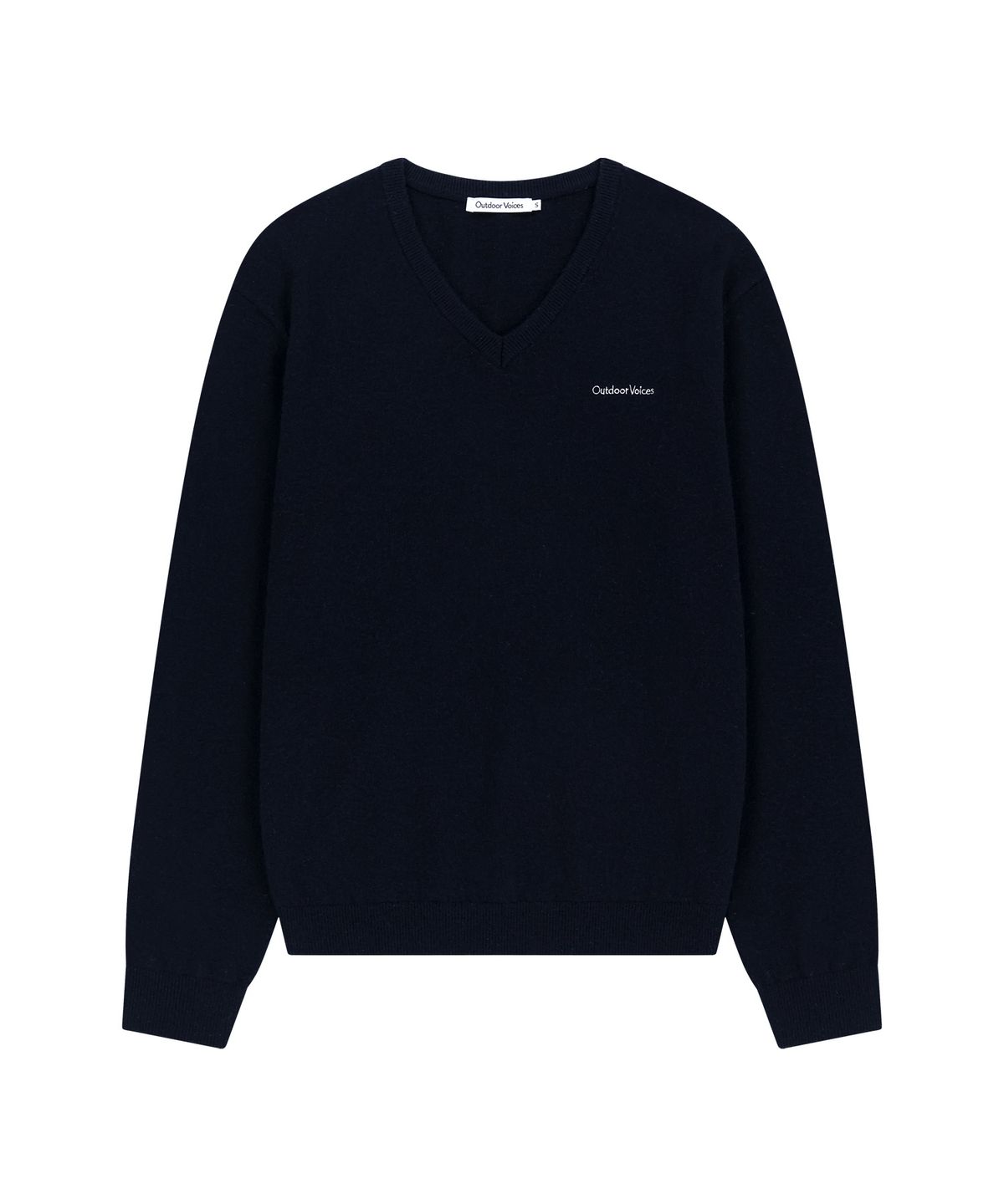 아웃도어 보이스(OUTDOOR VOICES) WOOL CASHMERE V NECK SWEATER (NAVY)