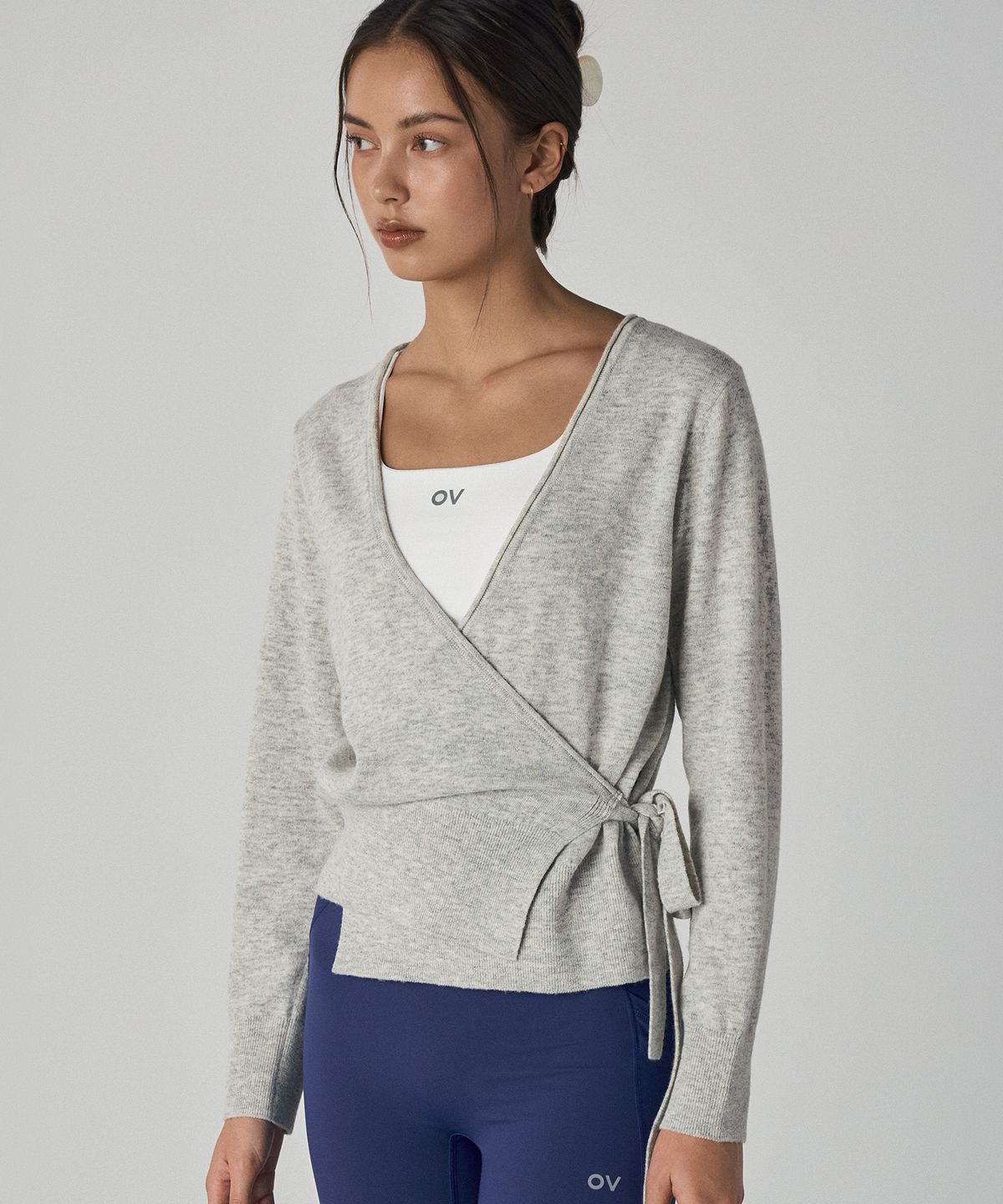 아웃도어 보이스(OUTDOOR VOICES) (W)WOOL CASHMERE WRAP CARDIGAN (GRAY)