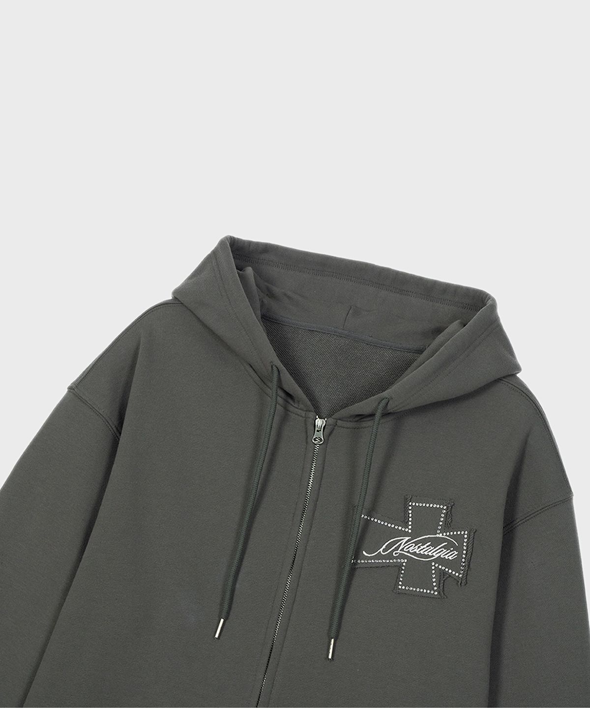알키알카(ALKI ALKA) Nostalgia Hoodie Zip-Up (Charcoal)_AK8U22641100141M