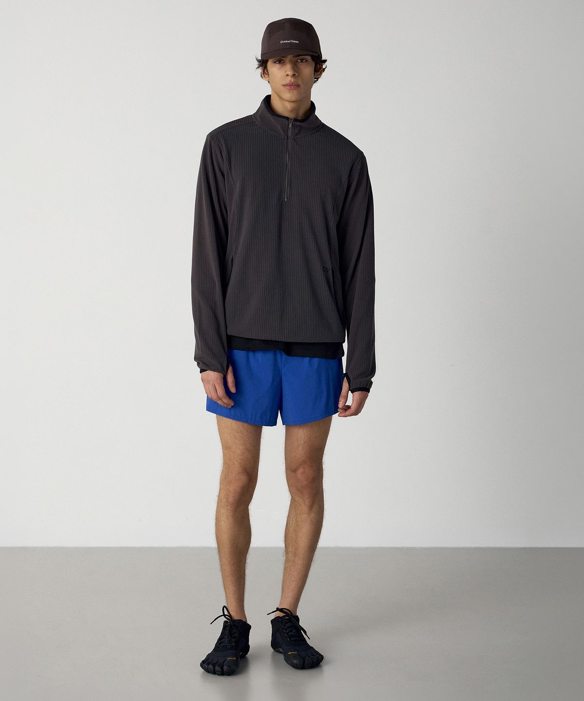 아웃도어 보이스(OUTDOOR VOICES) Technol-OV™ GRID FLEECE HALF ZIP (CHARCOAL)