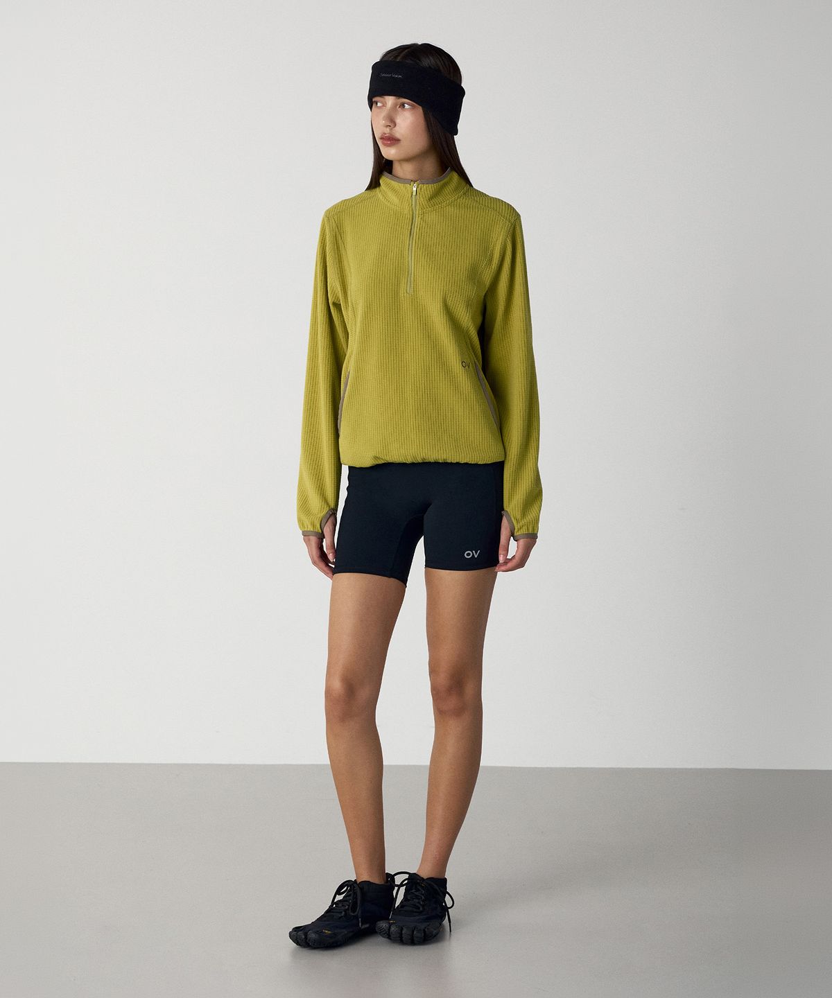 아웃도어 보이스(OUTDOOR VOICES) Technol-OV™ GRID FLEECE HALF ZIP (OLIVE)
