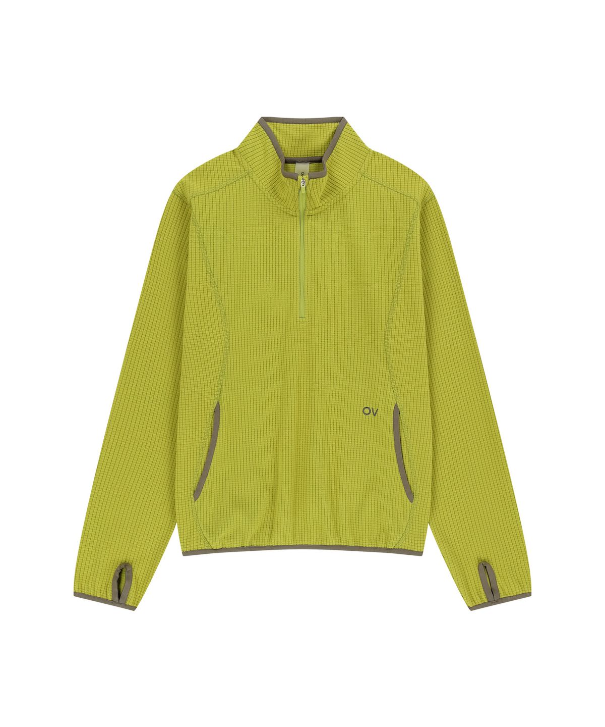 아웃도어 보이스(OUTDOOR VOICES) Technol-OV™ GRID FLEECE HALF ZIP (OLIVE)