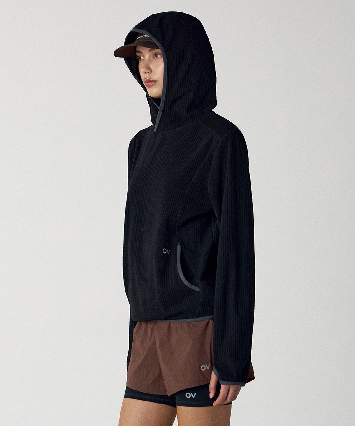 아웃도어 보이스(OUTDOOR VOICES) Technol-OV™ GRID FLEECE HOODIE (BLACK)