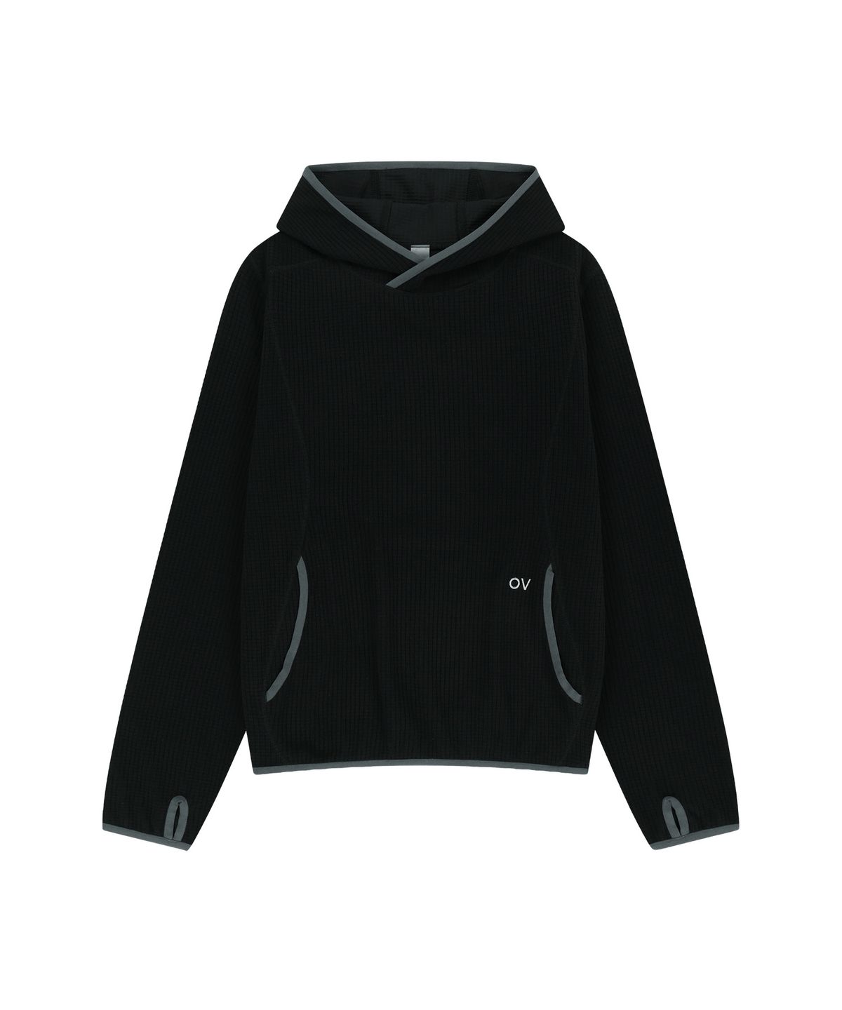 아웃도어 보이스(OUTDOOR VOICES) Technol-OV™ GRID FLEECE HOODIE (BLACK)
