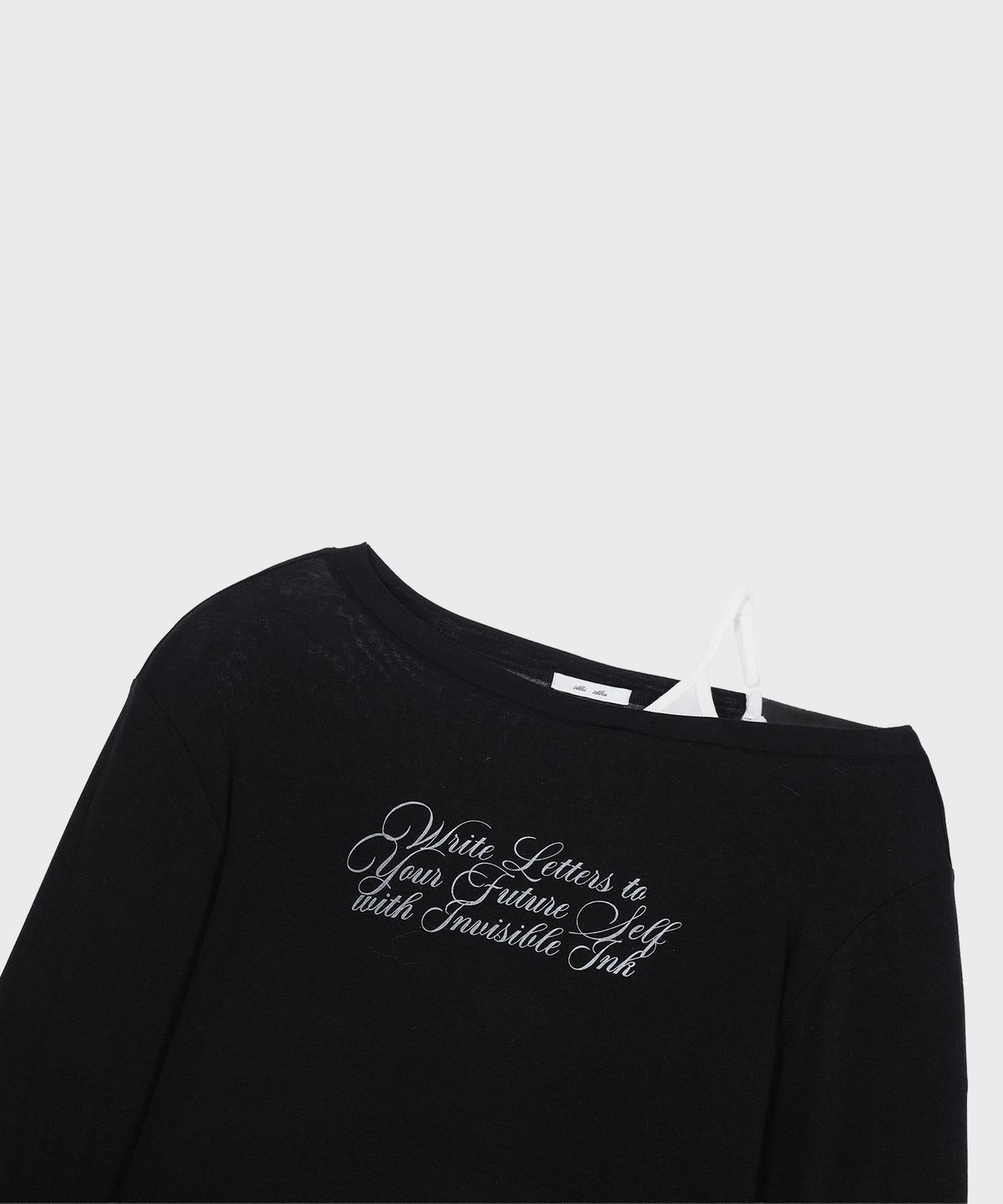 알키알카(ALKI ALKA) Cami Layered Lettering Tee (Black)_ALKAS01556