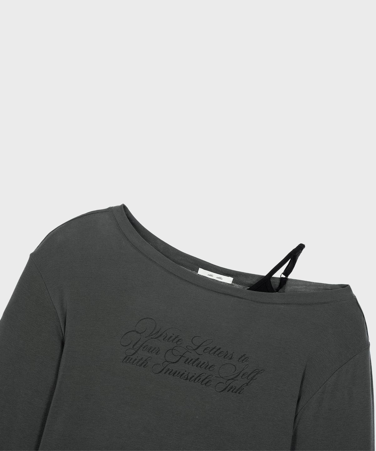 알키알카(ALKI ALKA) Cami Layered Lettering Tee (Charcoal)_ALKAS01557