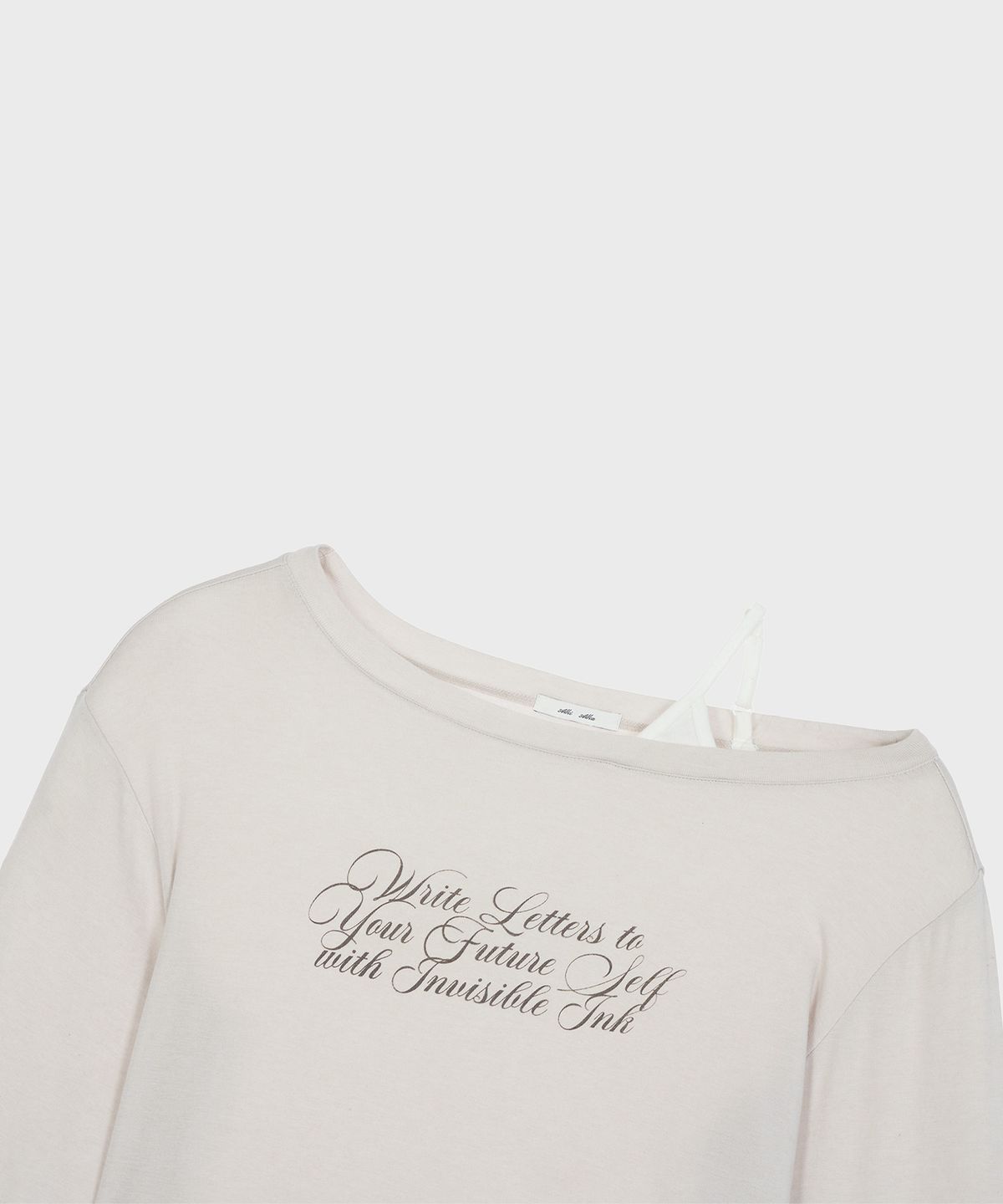 알키알카(ALKI ALKA) Cami Layered Lettering Tee (Light Gray)_ALKAS01558