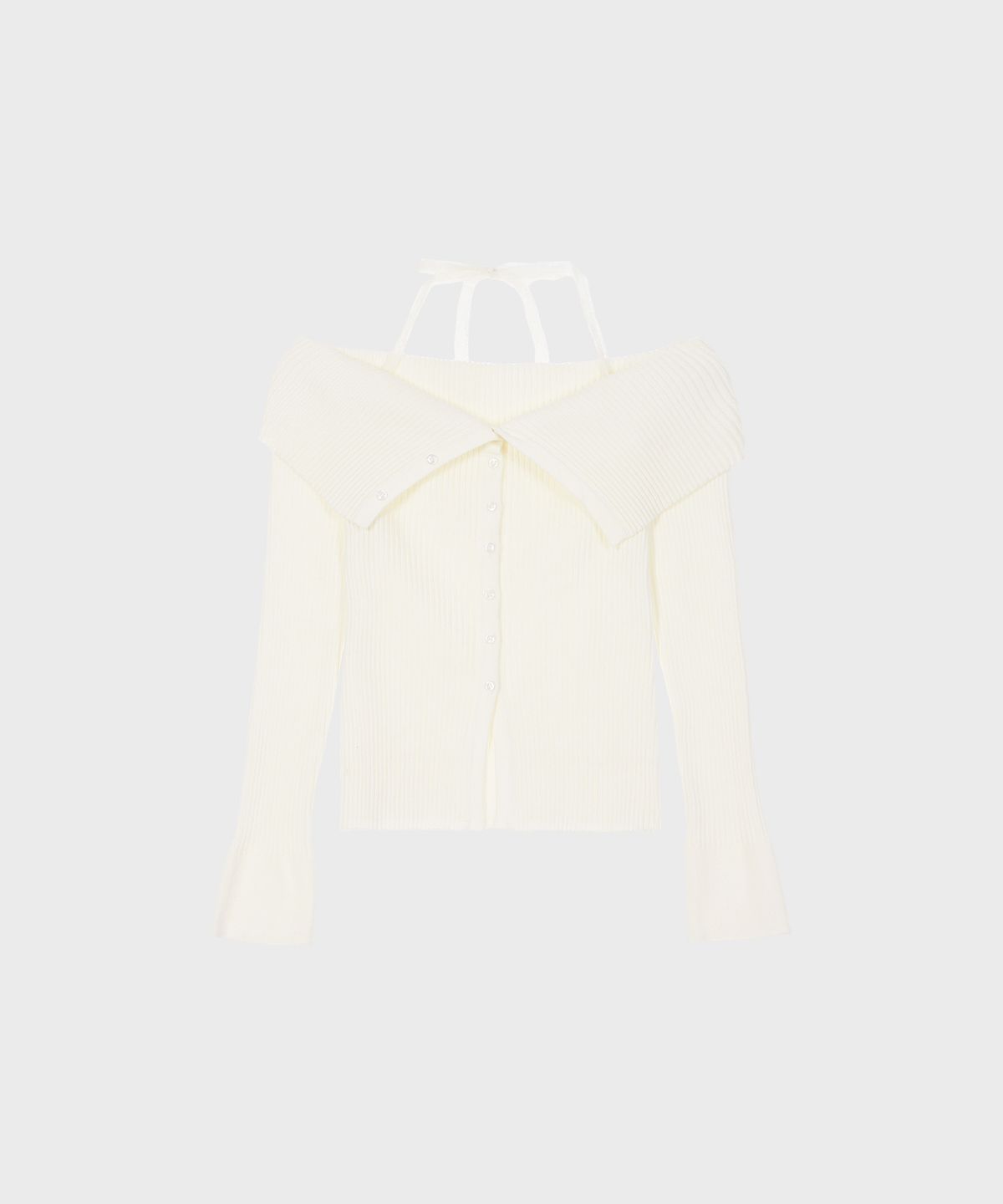 알키알카(ALKI ALKA) Lace Halter Knit Top (Ivory)_ALKAS01560