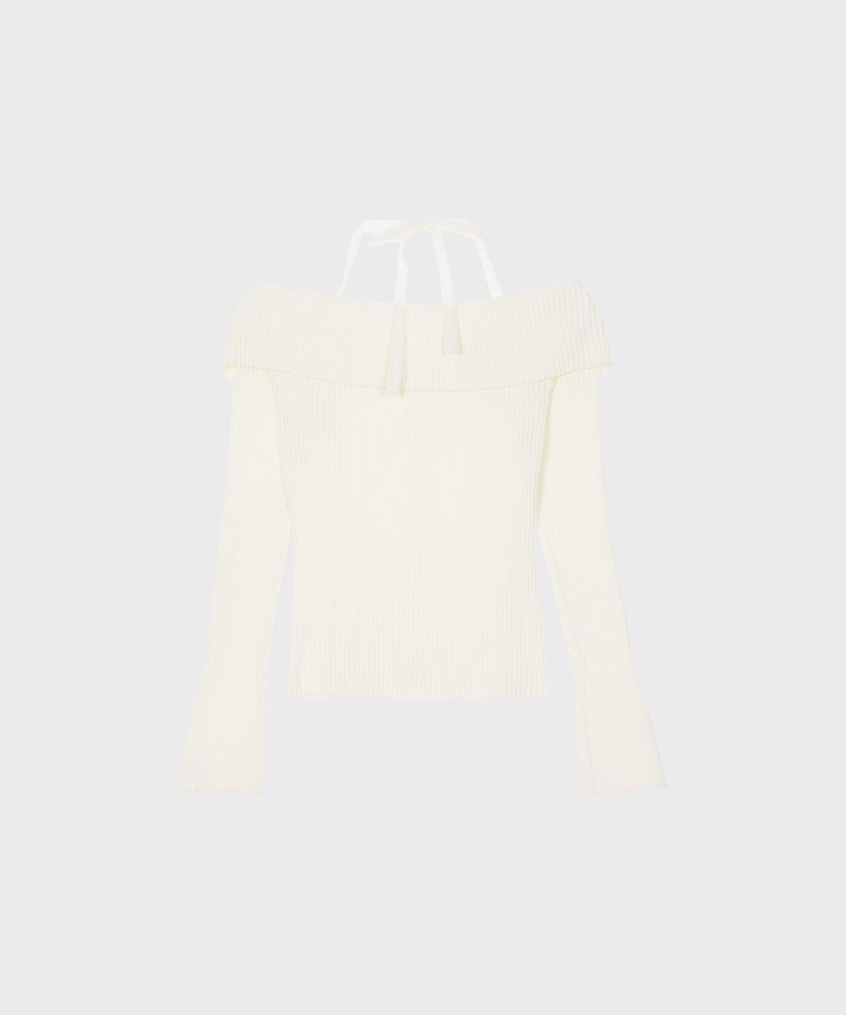 알키알카(ALKI ALKA) Lace Halter Knit Top (Ivory)_ALKAS01560
