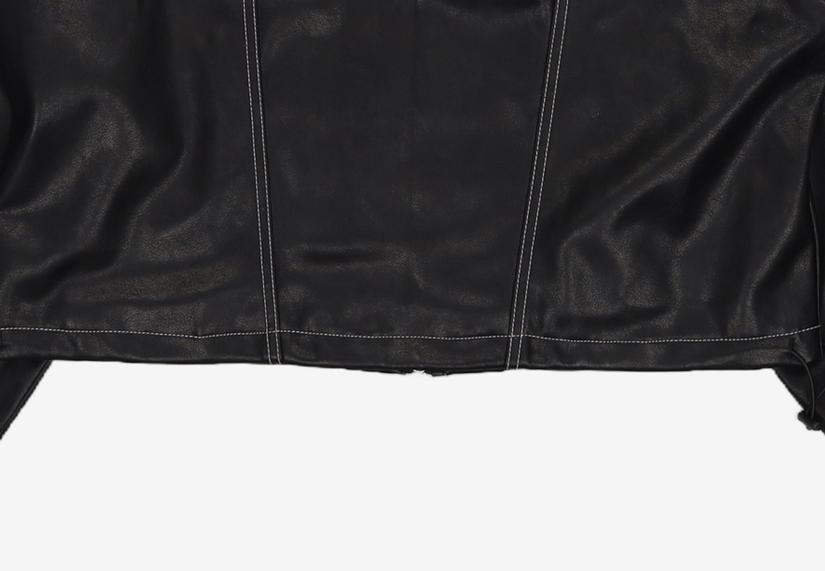 팬시클럽(FANCY CLUB) [NF] 글로시 스티치 자켓 (LEATHER)_F23ZA943 L