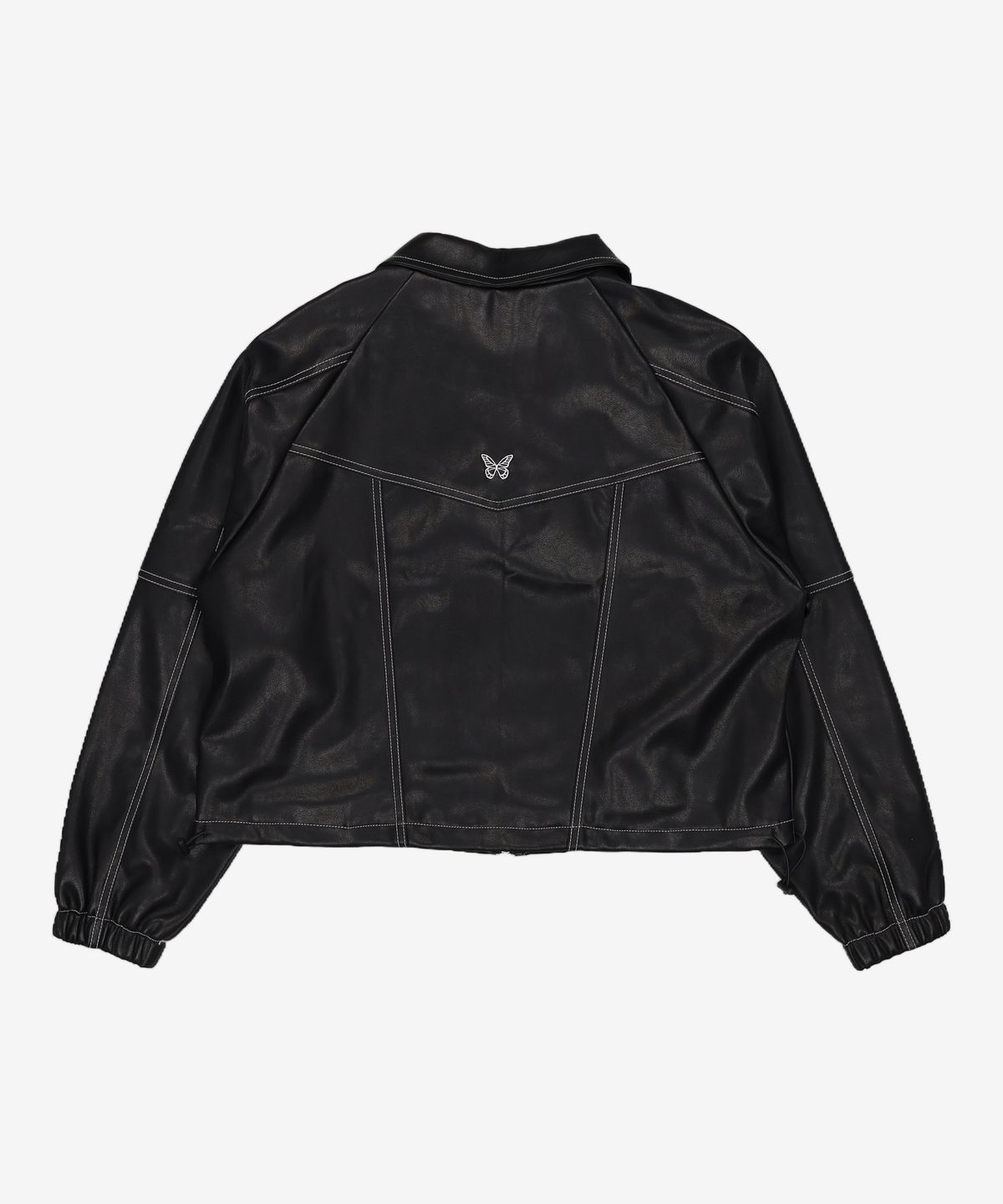 팬시클럽(FANCY CLUB) [NF] 글로시 스티치 자켓 (LEATHER)_F23ZA943 L
