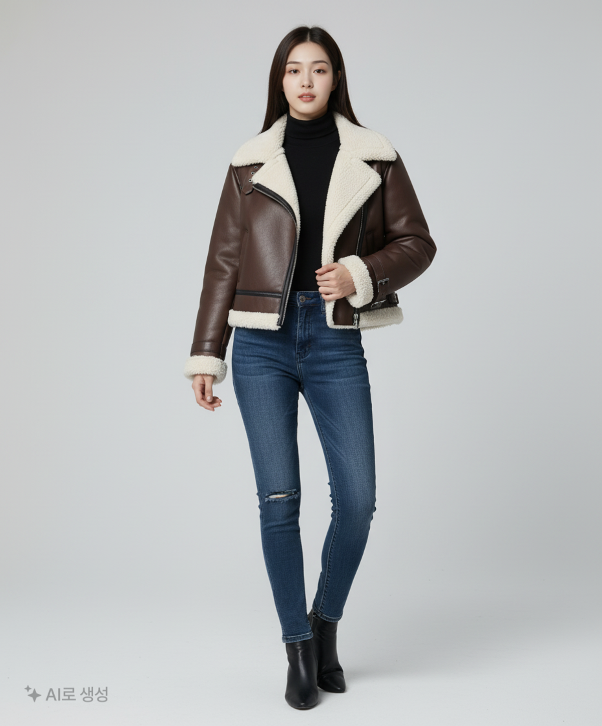 레더리(LEATHERY) 무스탕/퍼 M