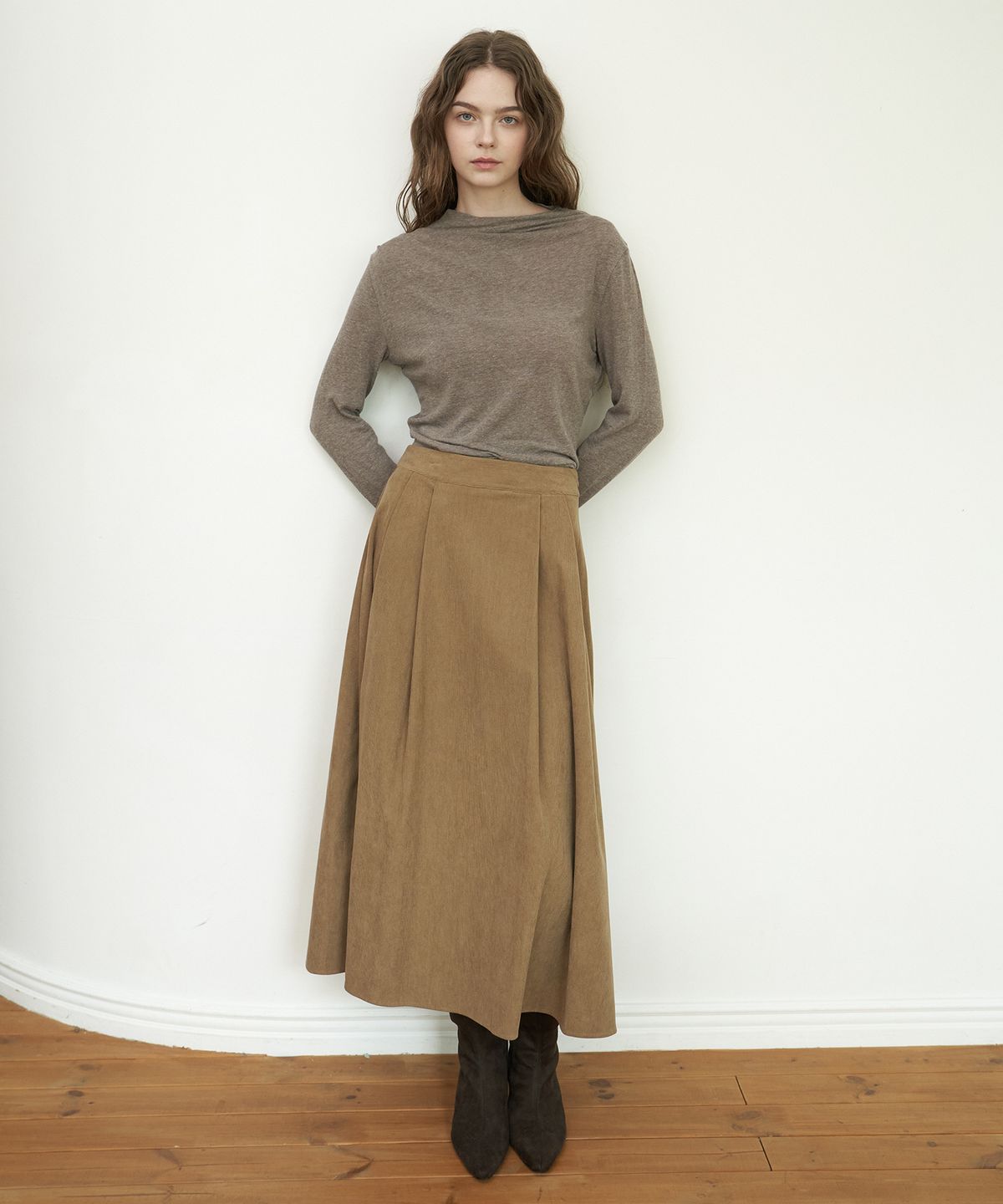 플로브(FLOVE) HALF NECK ANGORA TEE_BR