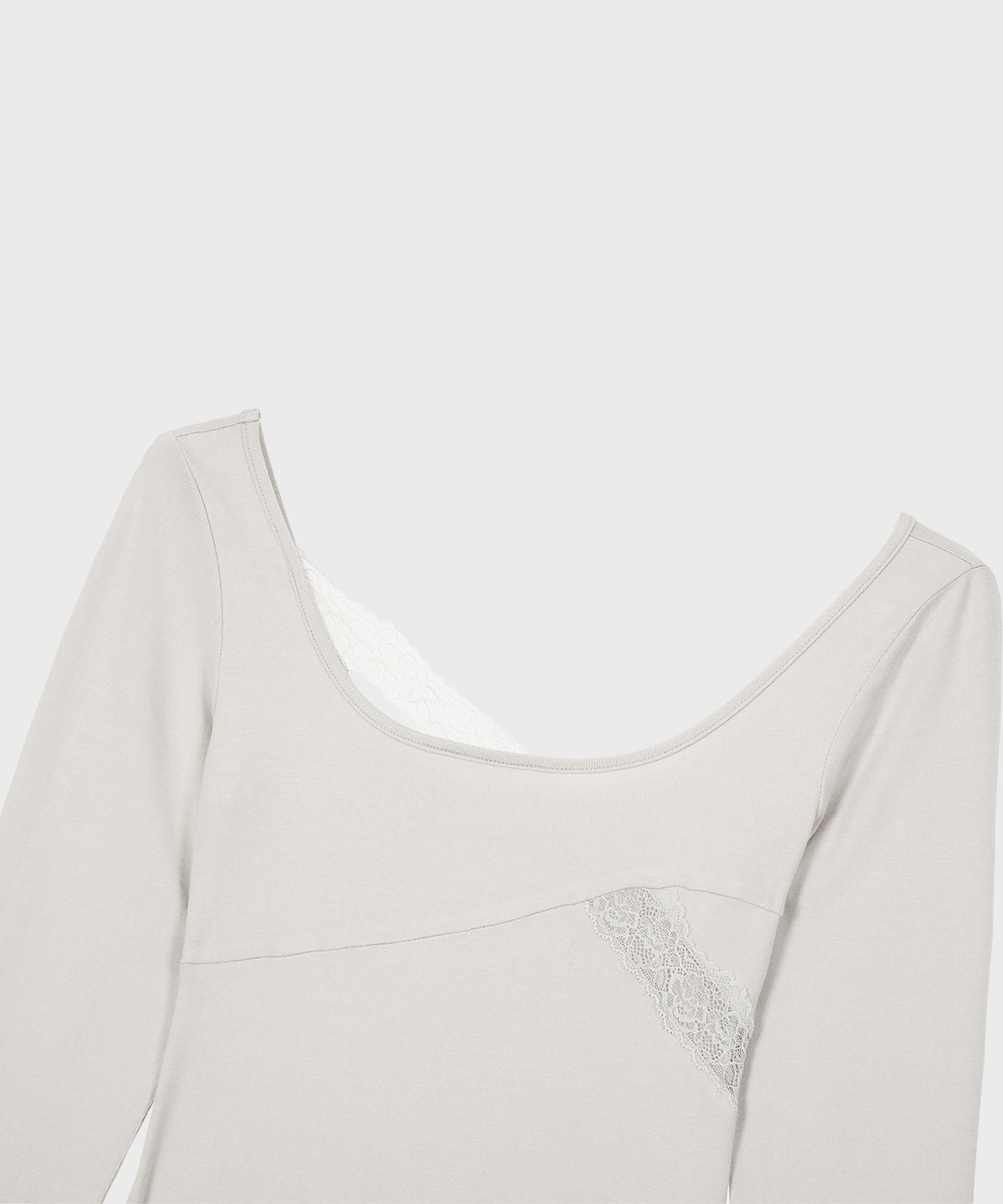 알키알카(ALKI ALKA) Lace Draped Mini Dress (Light Gray)_ALKAS01541