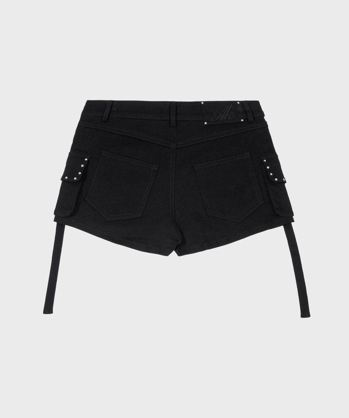 알키알카(ALKI ALKA) Strapped Cargo Shorts (Black)_ALKAS01508