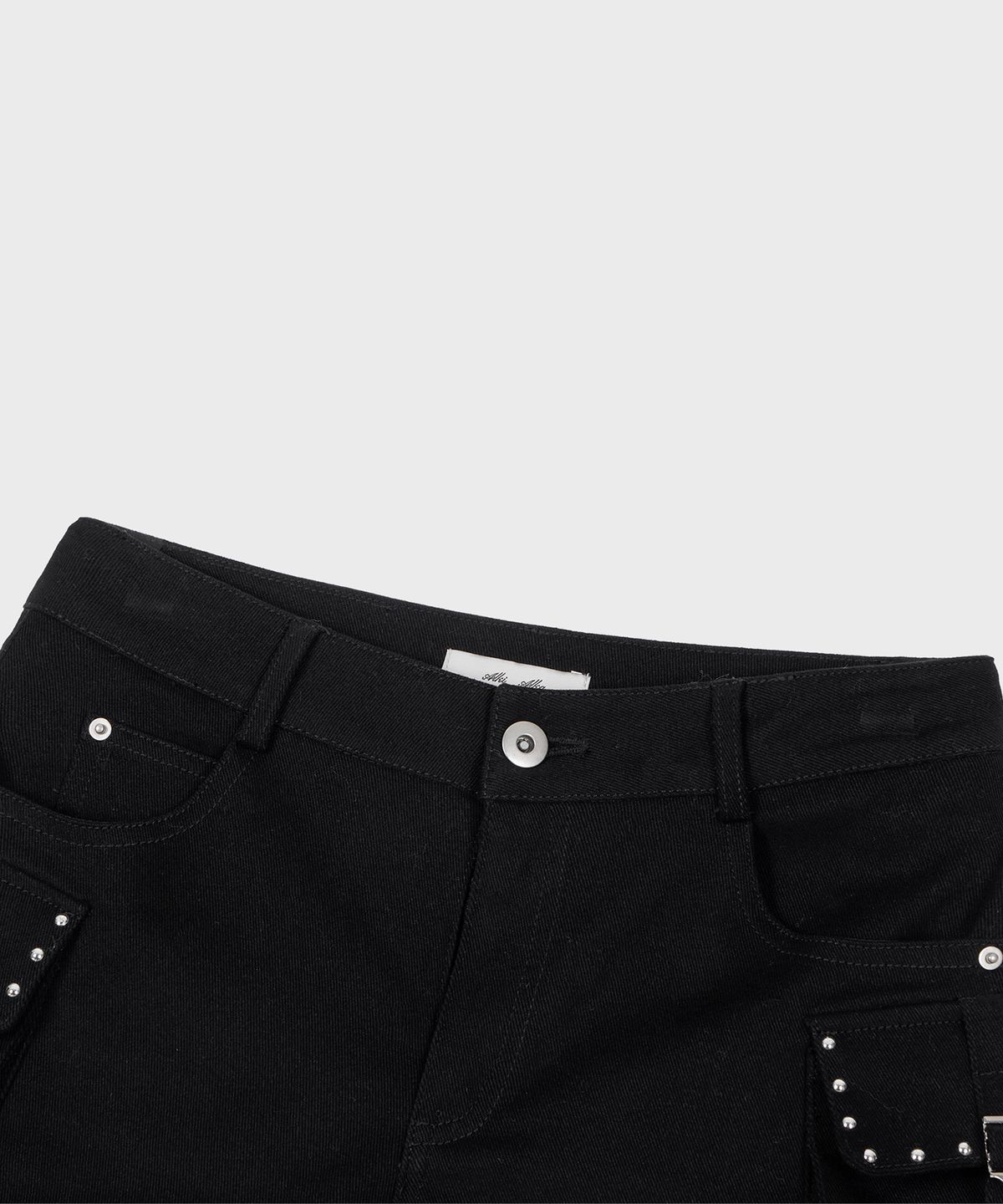 알키알카(ALKI ALKA) Strapped Cargo Shorts (Black)_ALKAS01508