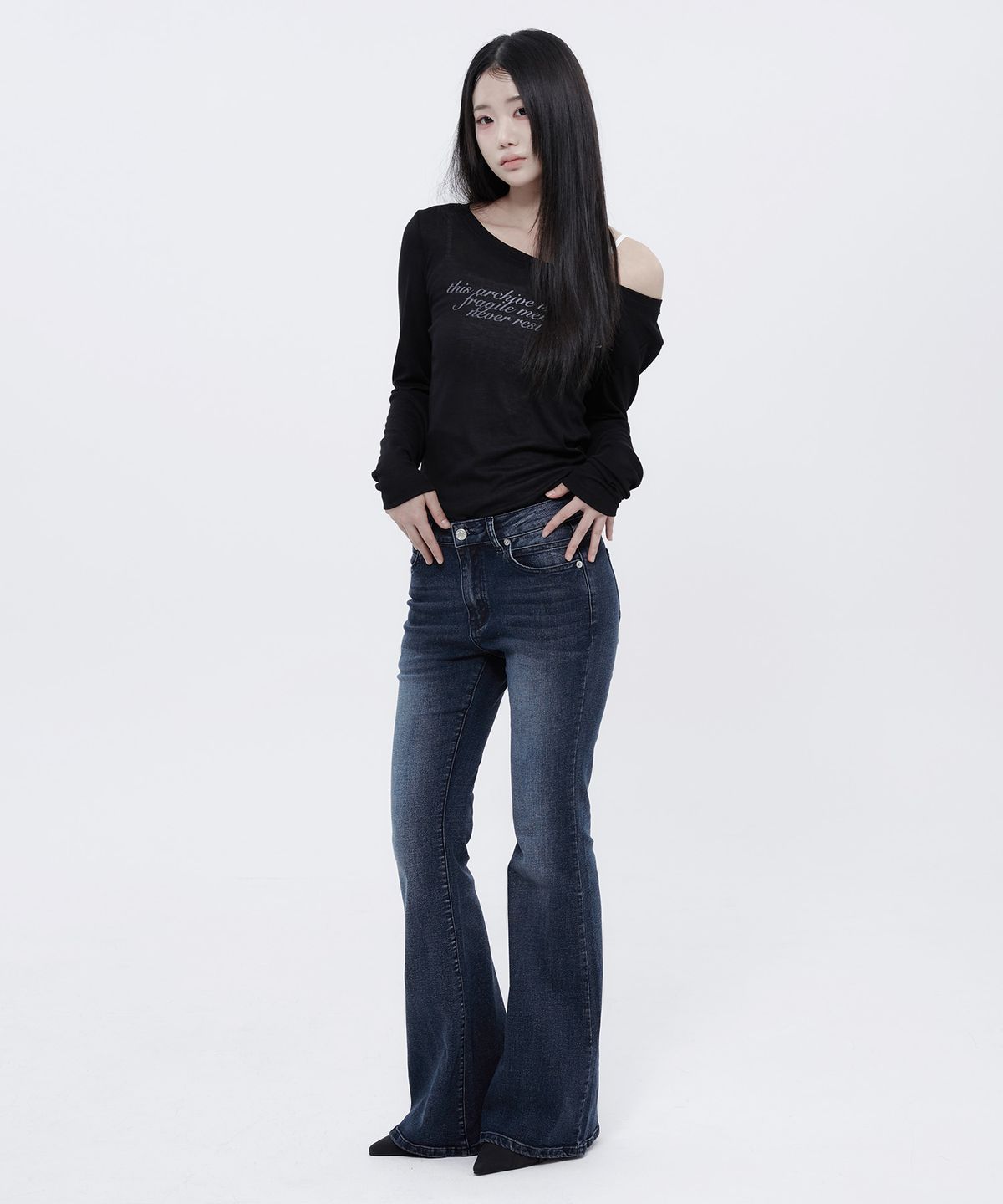 알키알카(ALKI ALKA) Washed Bootcut Denim Pants (Dark Blue)_ALKAS01525