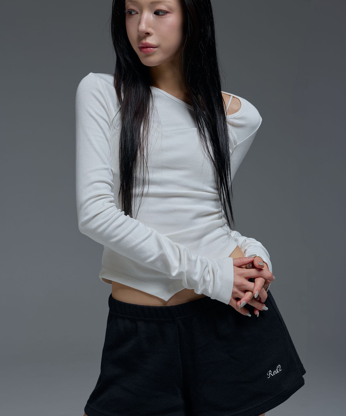 레디(RED.2) 와플셋업 숏팬츠 블랙