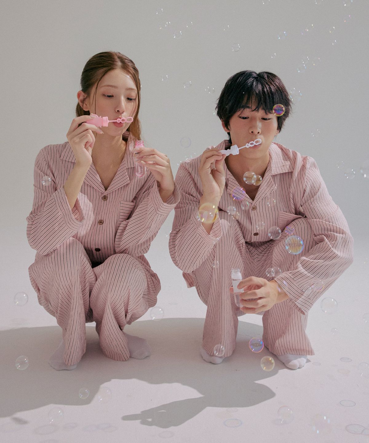 티세르(TESER) [uni] 헤이븐 핑크 라이트스킨 긴팔 잠옷 세트