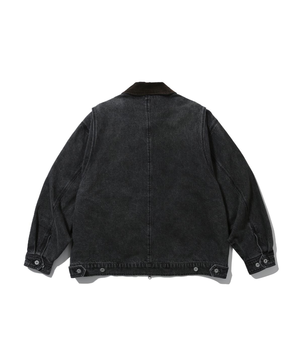 앵글런(ANGLAN) Denim Work Zip-Up Jacket - Washed Black