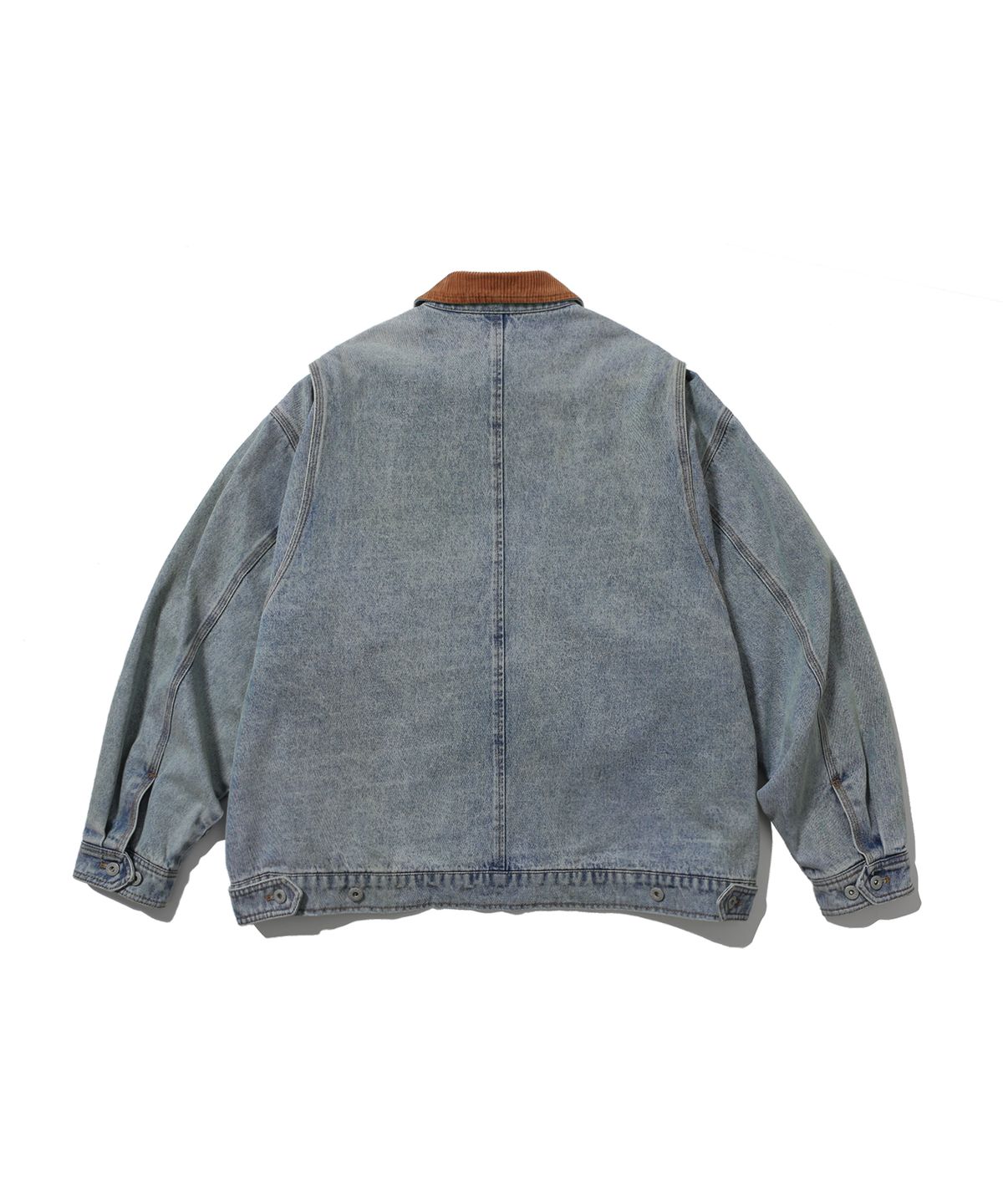 앵글런(ANGLAN) Denim Work Zip-Up Jacket - Washed Blue