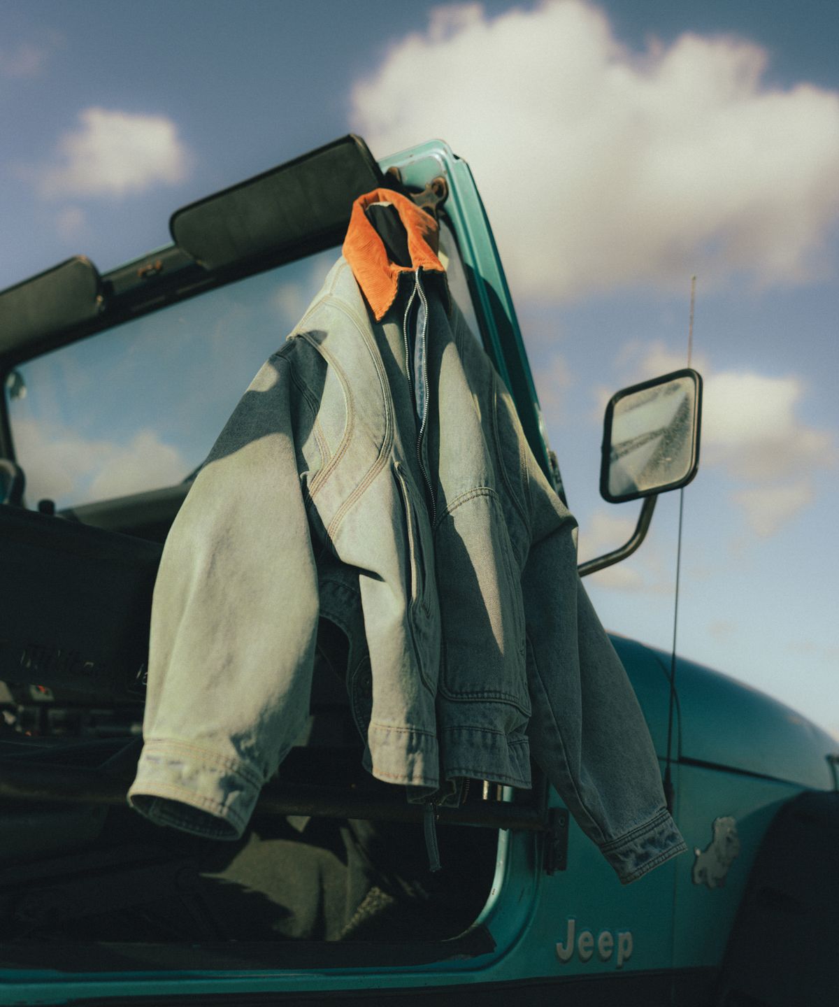 앵글런(ANGLAN) Denim Work Zip-Up Jacket - Washed Blue