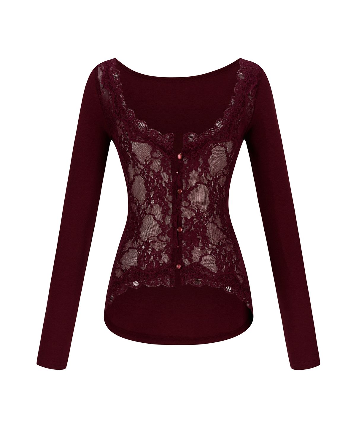 일리오(ILLIO) Wine Angela lace cardigan