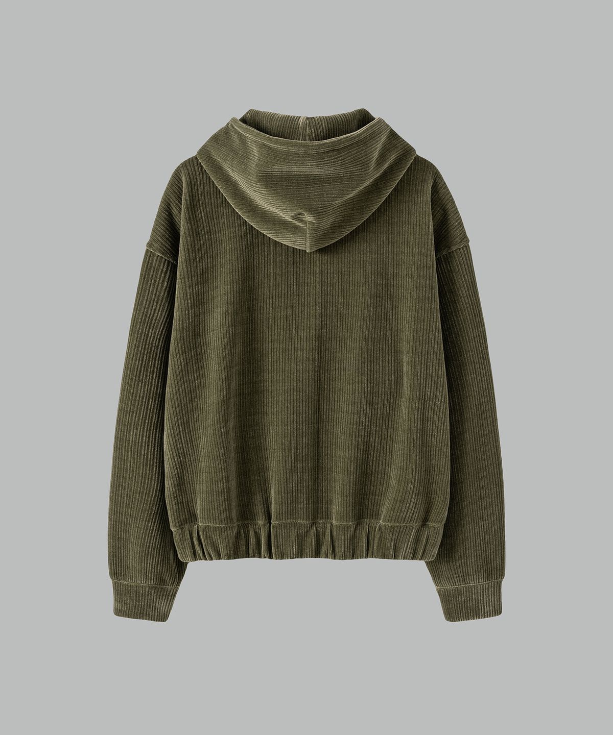 넌블랭크(NONBLANK) 벨로어 코듀로이 크롭 후드 집업_KHAKI