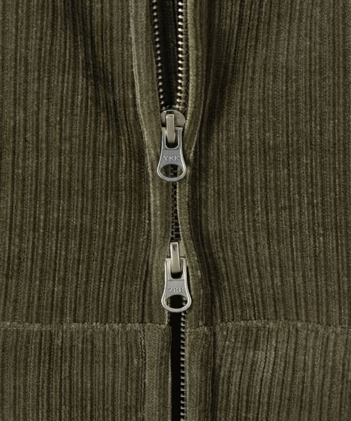 넌블랭크(NONBLANK) 벨로어 코듀로이 크롭 후드 집업_KHAKI