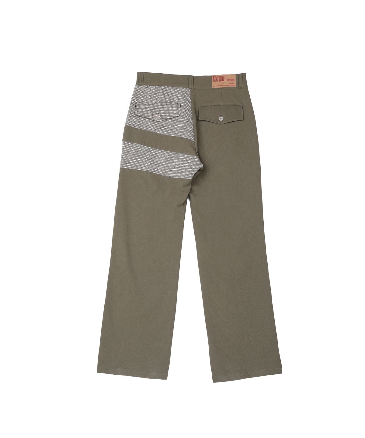 더뮤지엄비지터(THEMUSEUMVISITOR) KNIT PANEL CARGO PANTS (KHAKI)