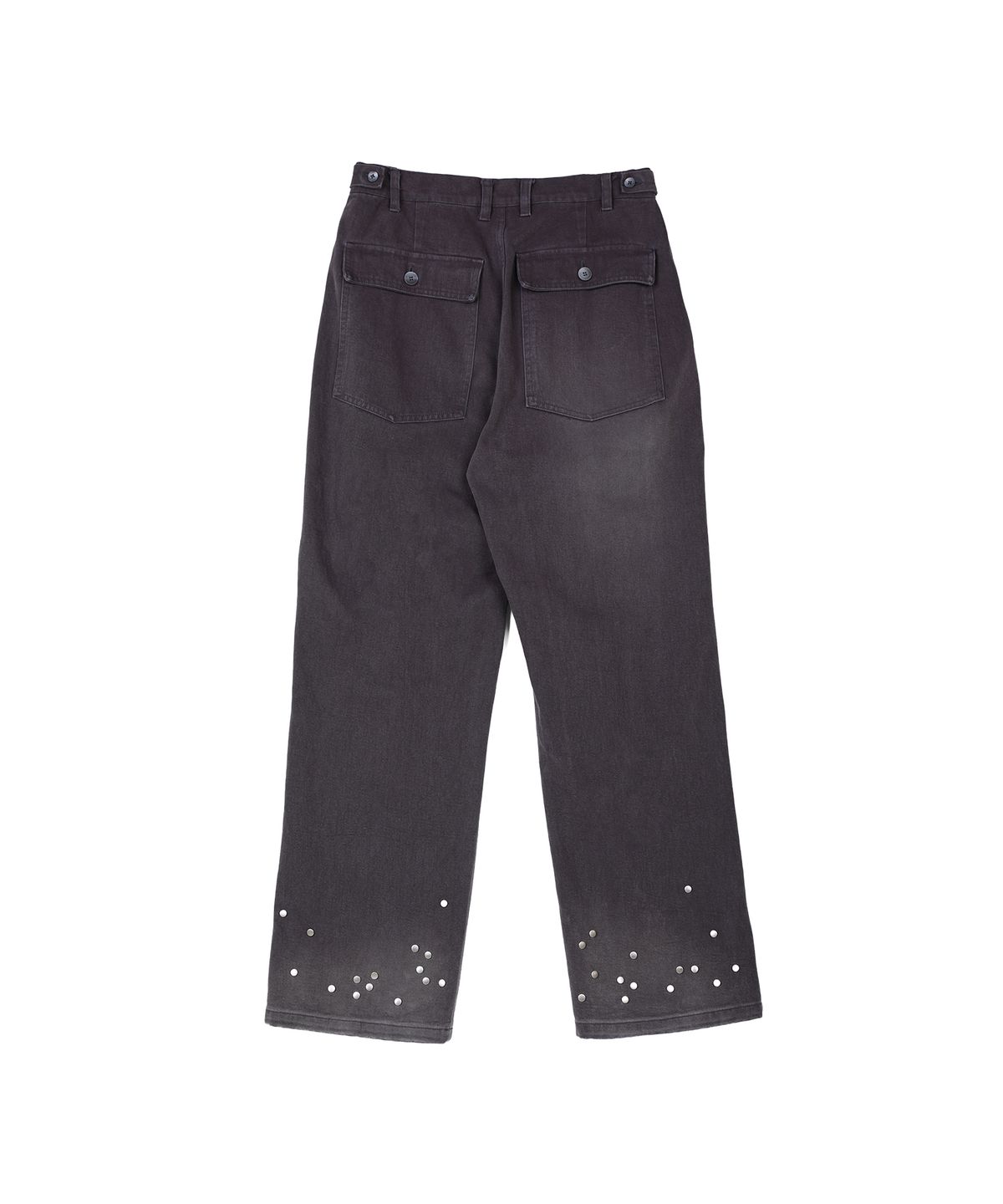 더뮤지엄비지터(THEMUSEUMVISITOR) STUD WASHED WIDE PANTS (CHARCOAL)
