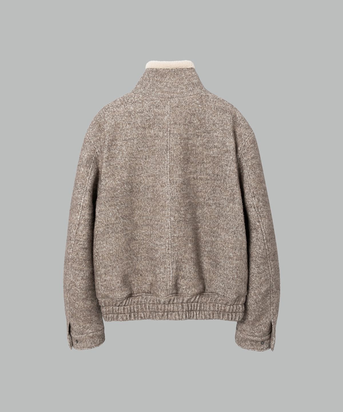 넌블랭크(NONBLANK) 울 하이 넥 블루종_MELANGE BEIGE