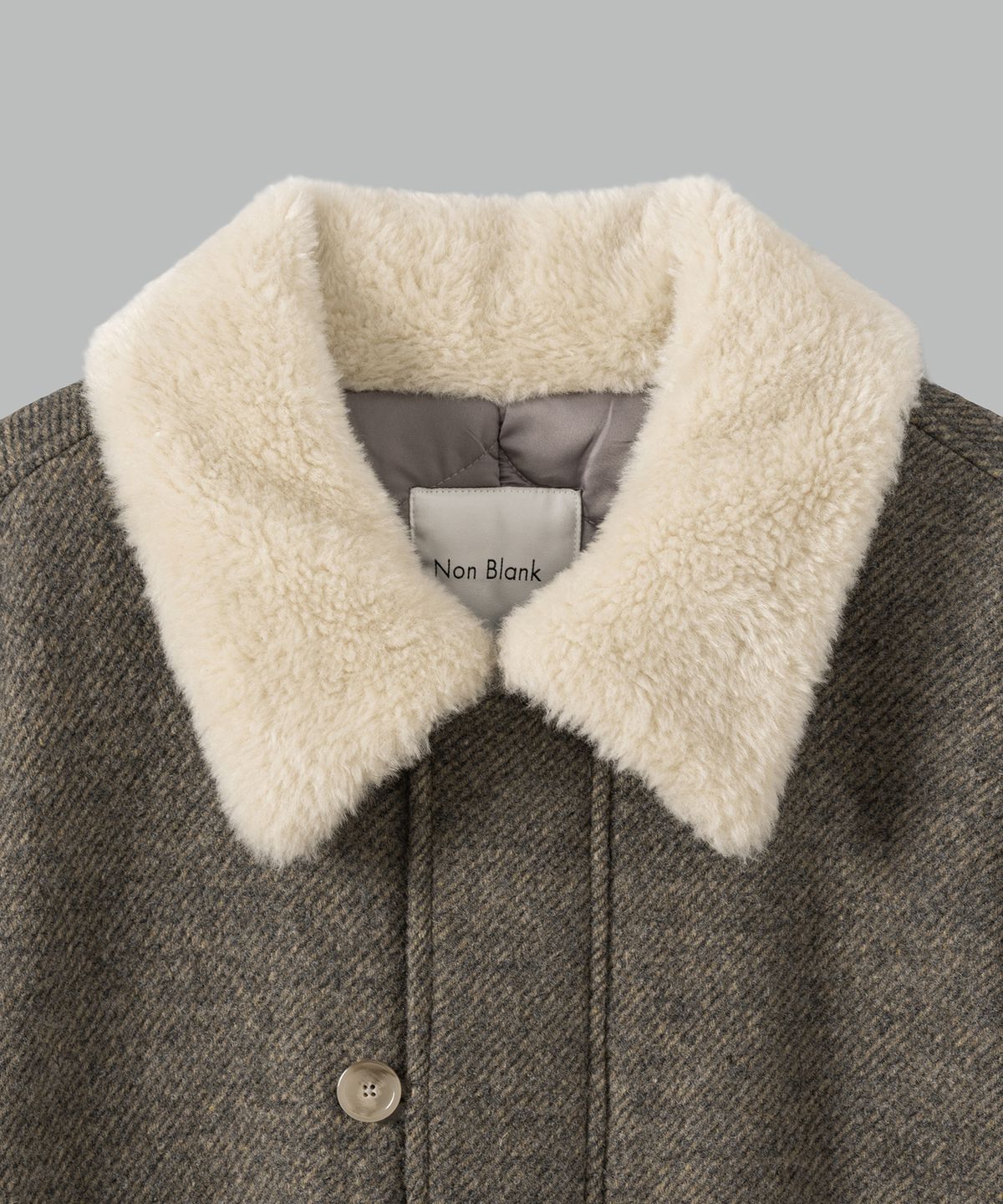 넌블랭크(NONBLANK) 울블렌드 트윌 N2B 점퍼_GREY BEIGE