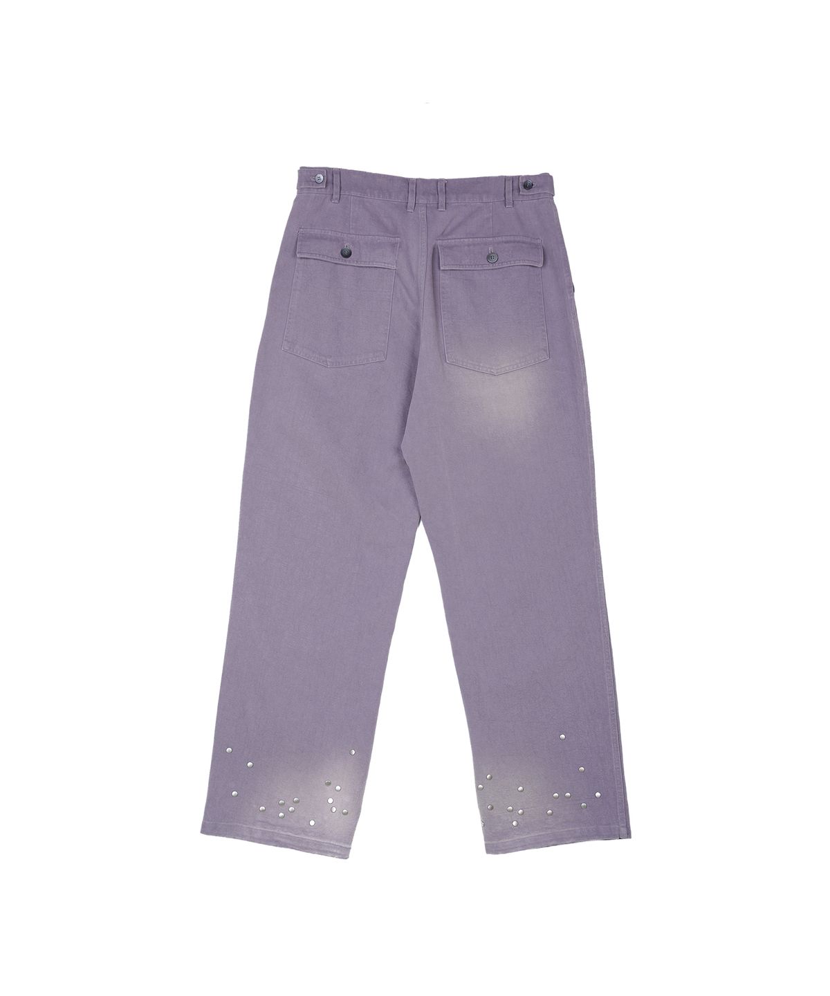 더뮤지엄비지터(THEMUSEUMVISITOR) STUD WASHED WIDE PANTS (PURPLE)