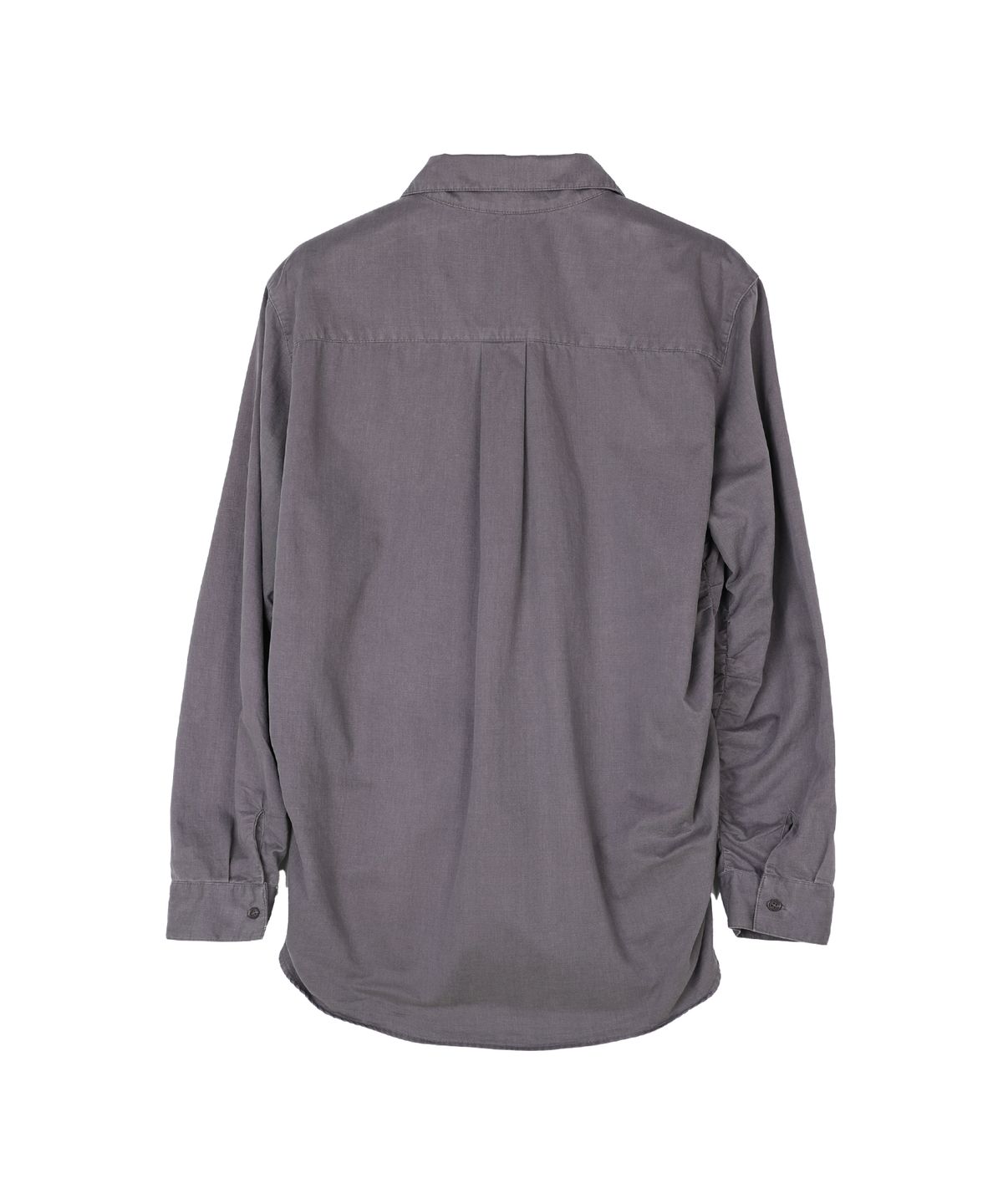 더뮤지엄비지터(THEMUSEUMVISITOR) SHIRRING ZIP-UP SHIRT (CHARCOAL)