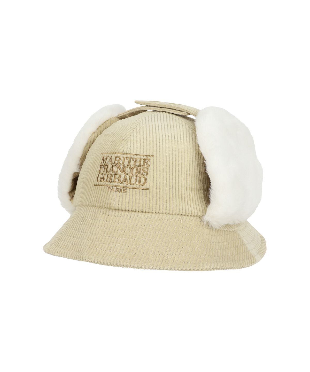 마리떼 키즈(MARITHÉ KIDS) KIDS SMALL CLASSIC LOGO CORDUROY BUCKET HAT beige