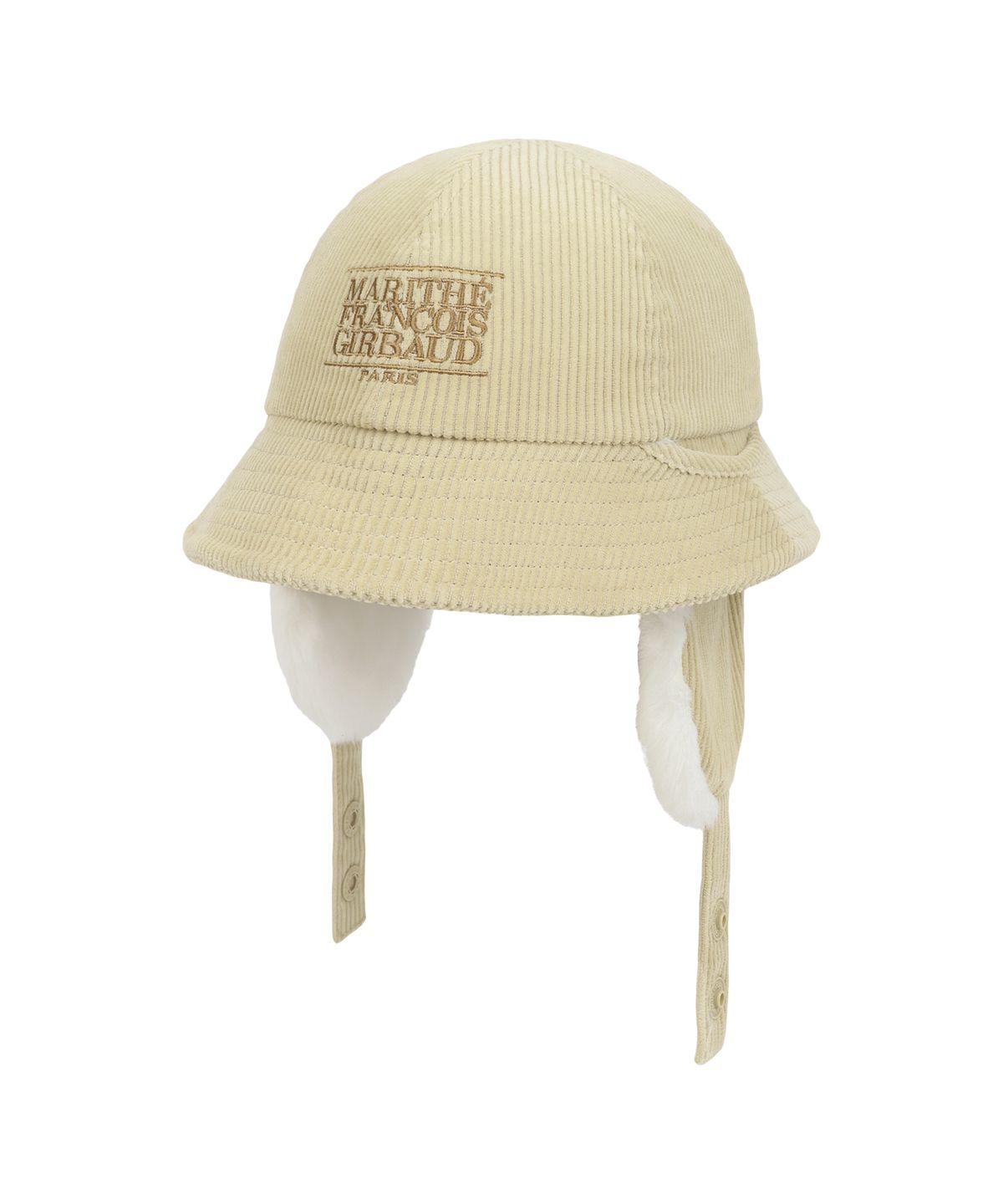 마리떼 키즈(MARITHÉ KIDS) KIDS SMALL CLASSIC LOGO CORDUROY BUCKET HAT beige