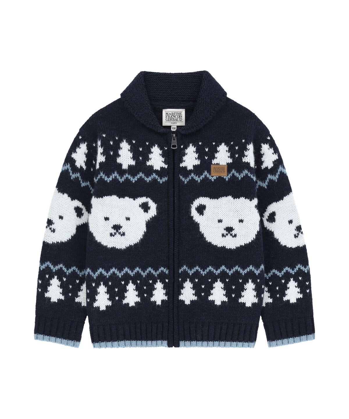 마리떼 키즈(MARITHÉ KIDS) KIDS NORDIC KNIT ZIP-UP CARDIGAN navy