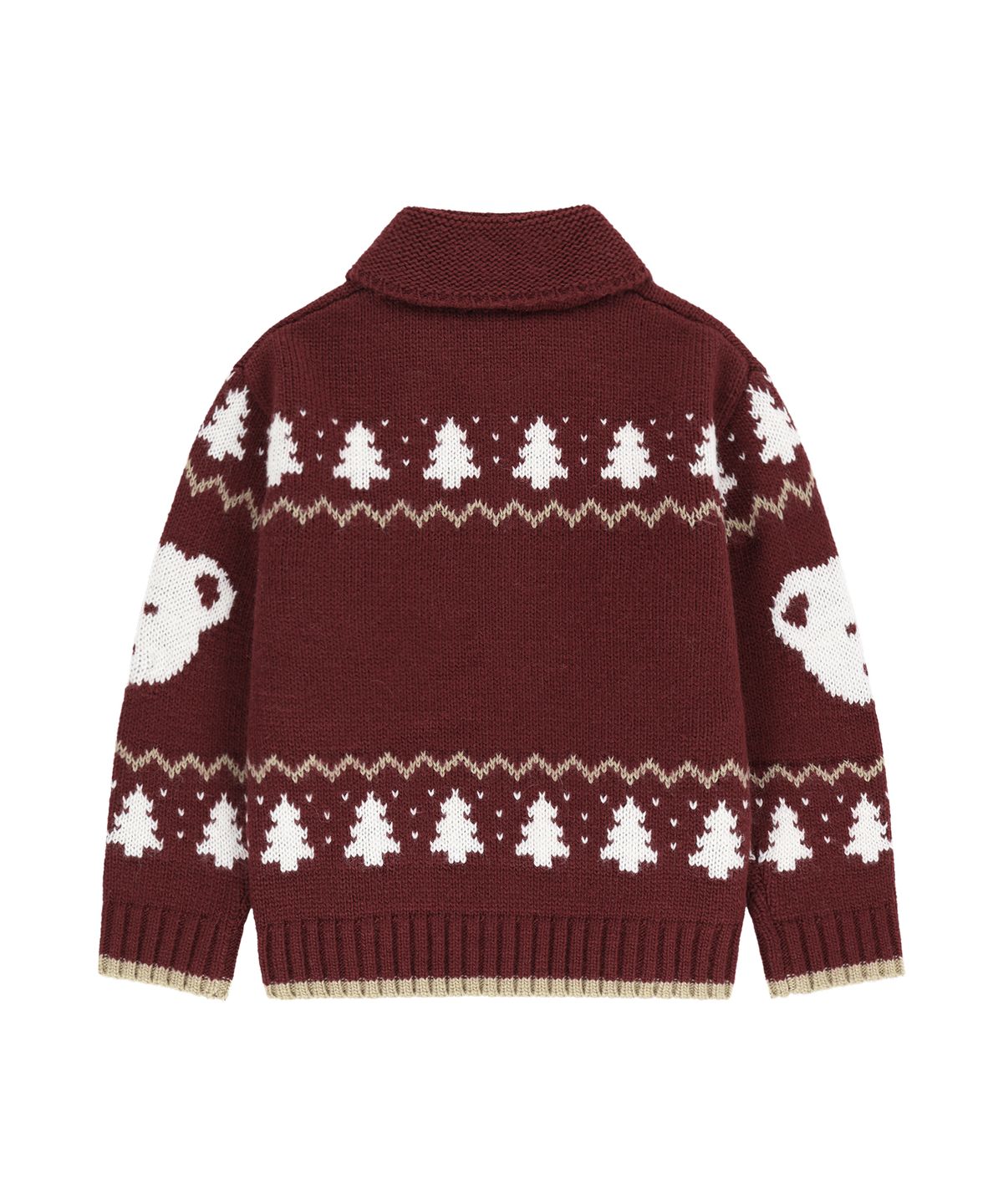 마리떼 키즈(MARITHÉ KIDS) KIDS NORDIC KNIT ZIP-UP CARDIGAN burgundy