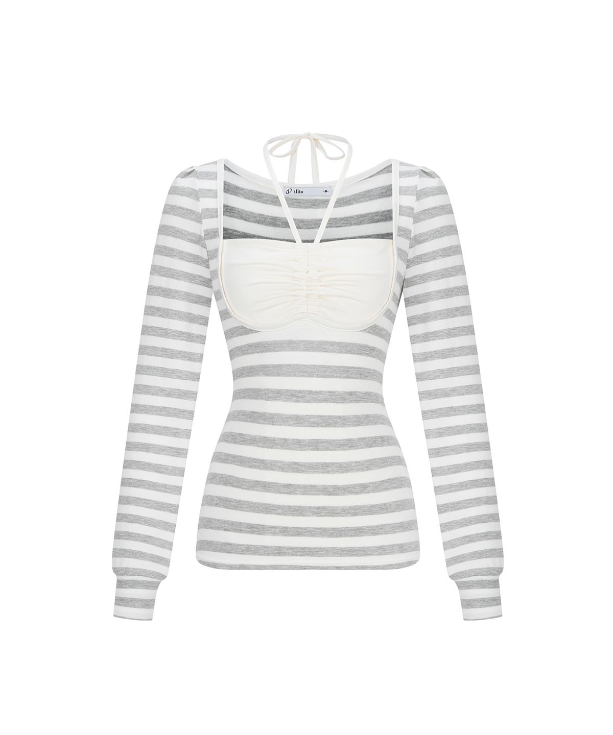 일리오(ILLIO) Gray stripe Giselle longsleeve