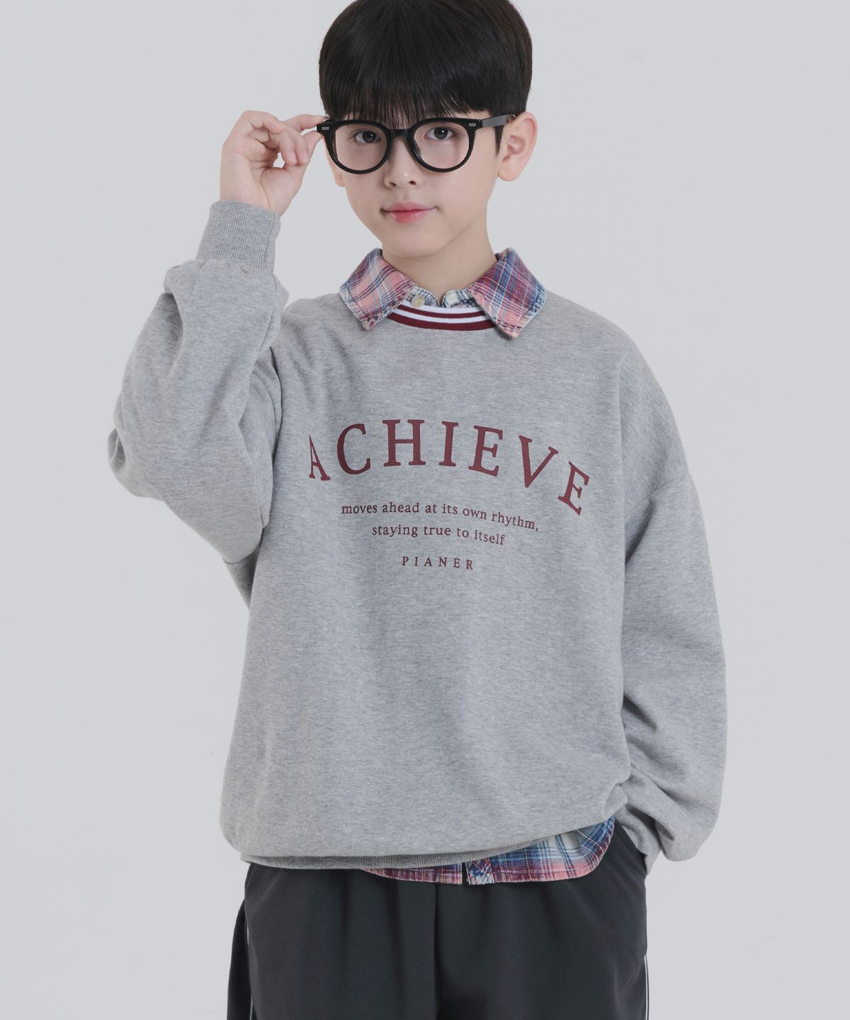 피아네르 키즈(PIANER KIDS) [SET] 어치브 맨투맨&파이핑 조거 팬츠 셋업