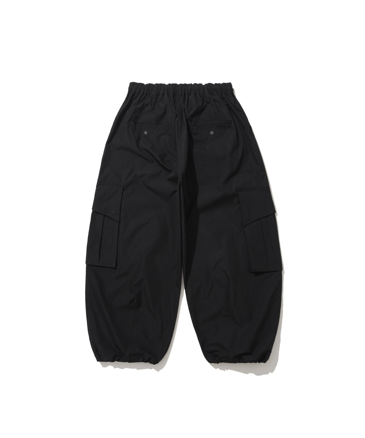 앵글런(ANGLAN) Ripstop Snap Cargo Balloon Pants - Black