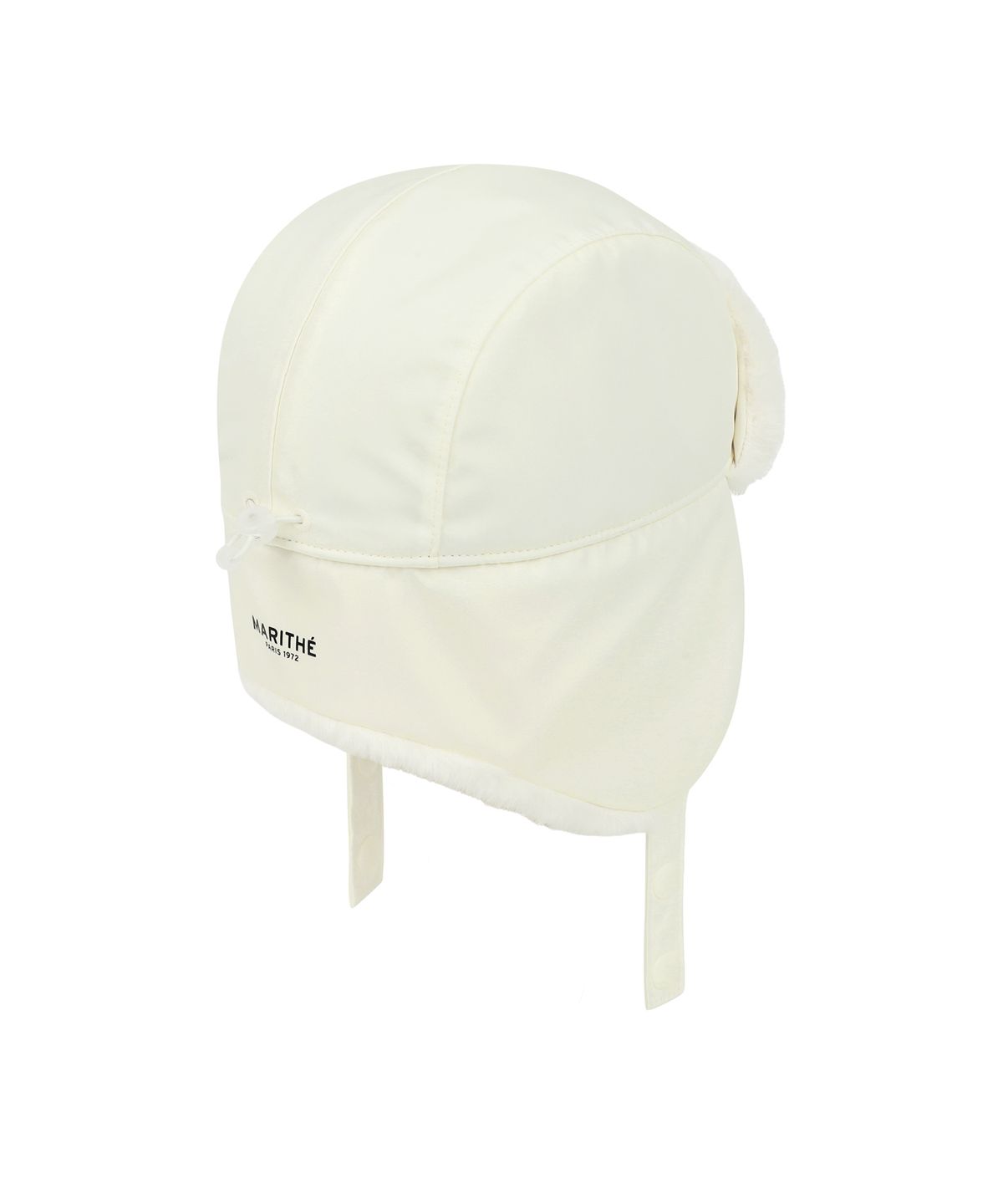 마리떼 키즈(MARITHÉ KIDS) KIDS MICRO CLASSIC LOGO WOVEN EARFLAP CAP ivory