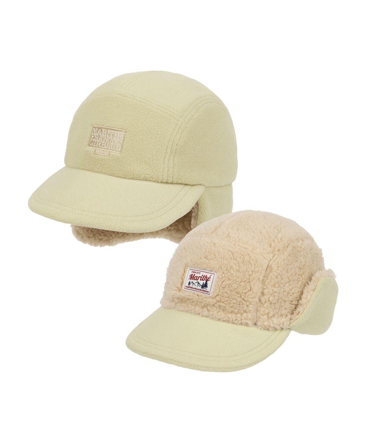 마리떼 키즈(MARITHÉ KIDS) KIDS MICRO CLASSIC LOGO FLEECE EARFLAP CAP beige