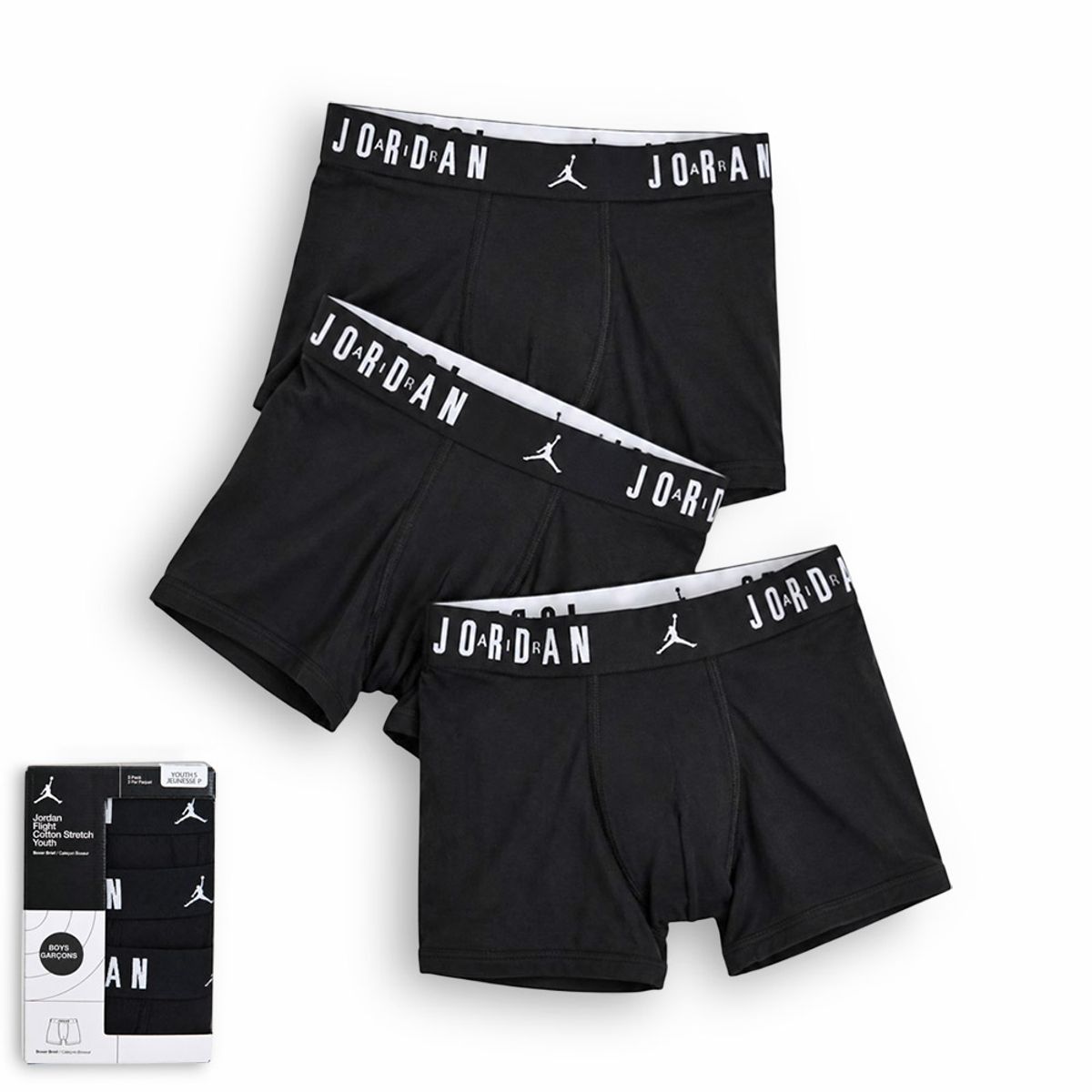 플레이키즈프로(PLAYKIZPRO) 조던 플라잇 코튼 코어 박스브리프 3PK (주니어) 블랙